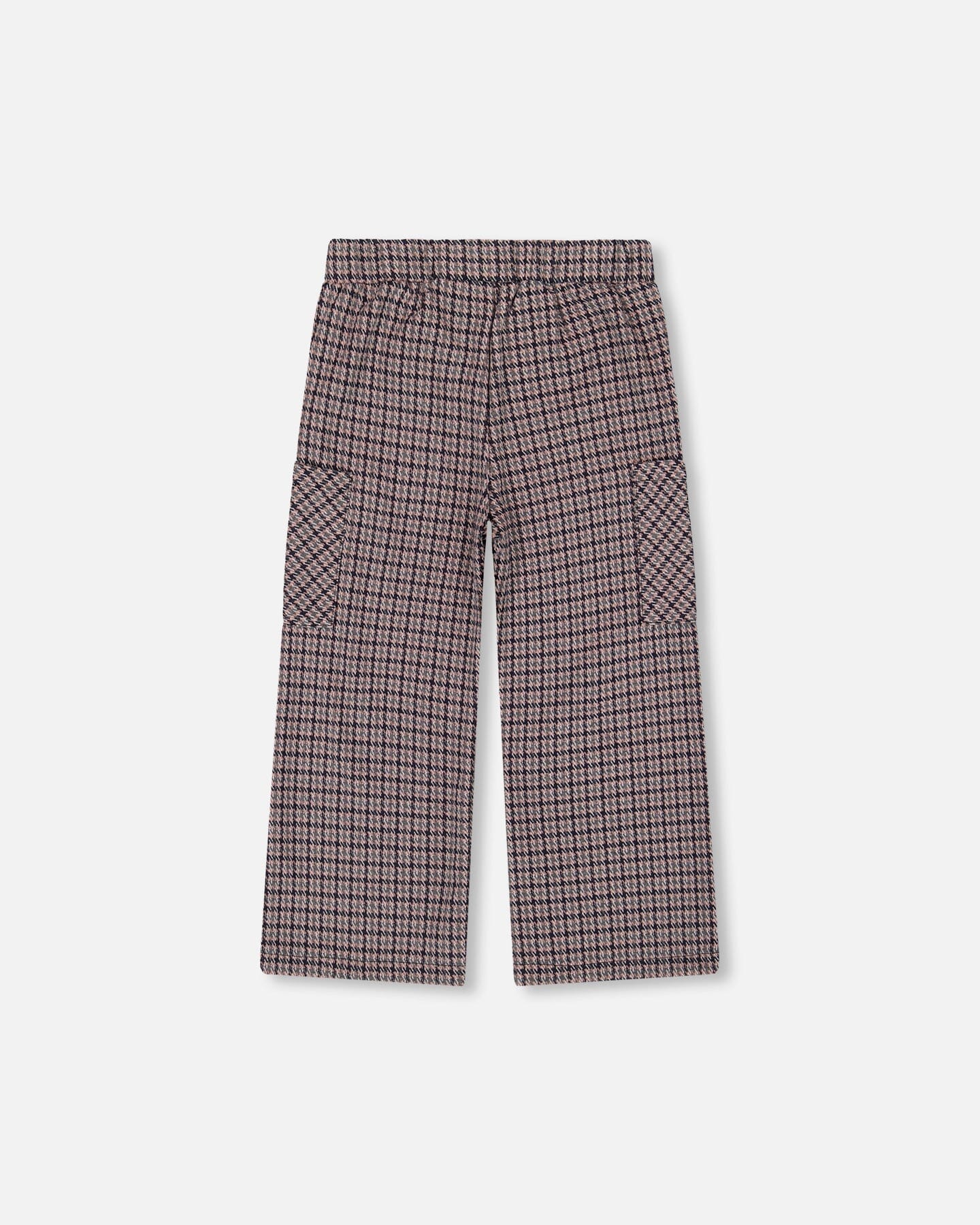 Jacquard Knit Flare Pants With Houndstooth Pattern - Deux par Deux