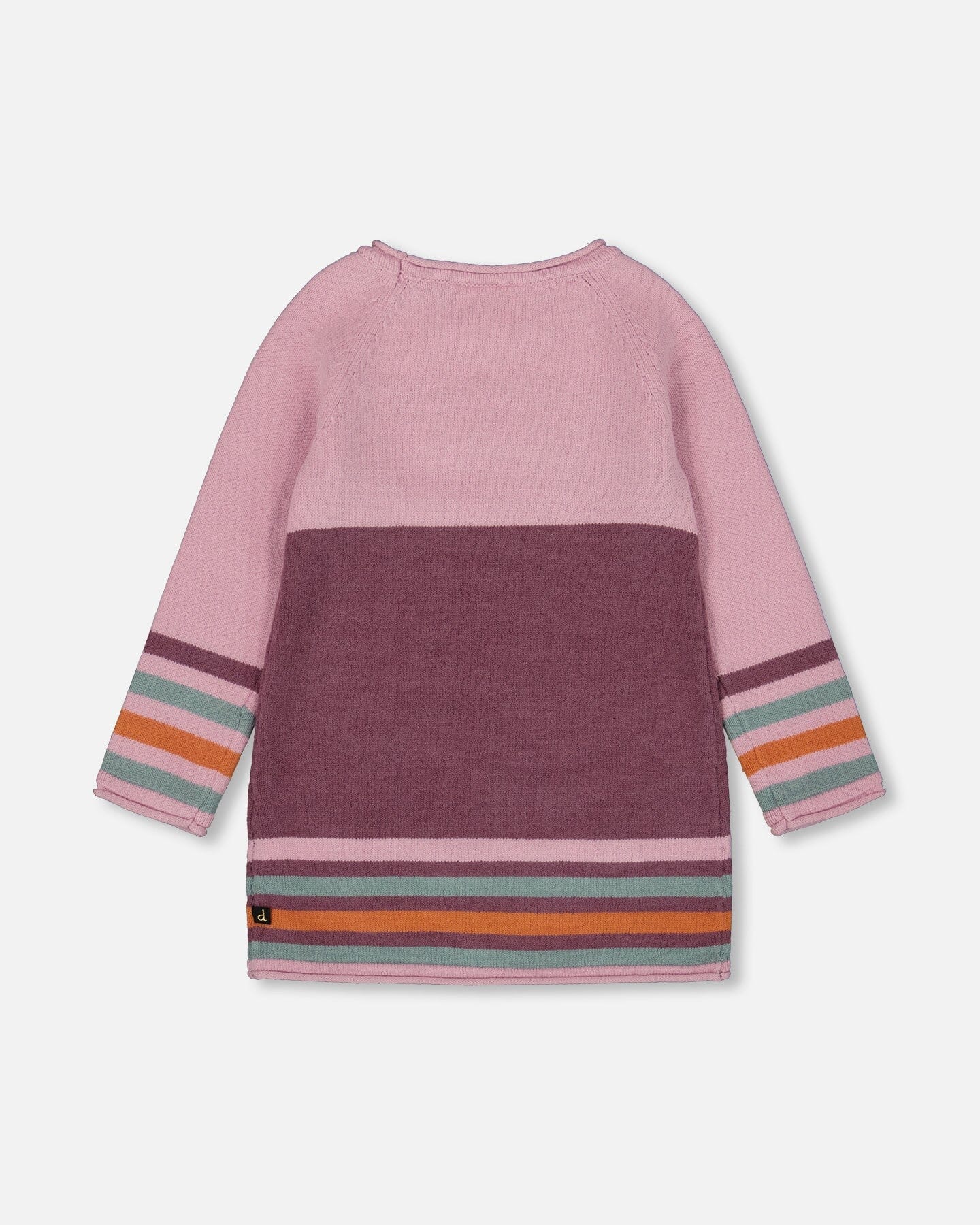 Knitted Dress Dusty Pink With Cat - Deux par Deux