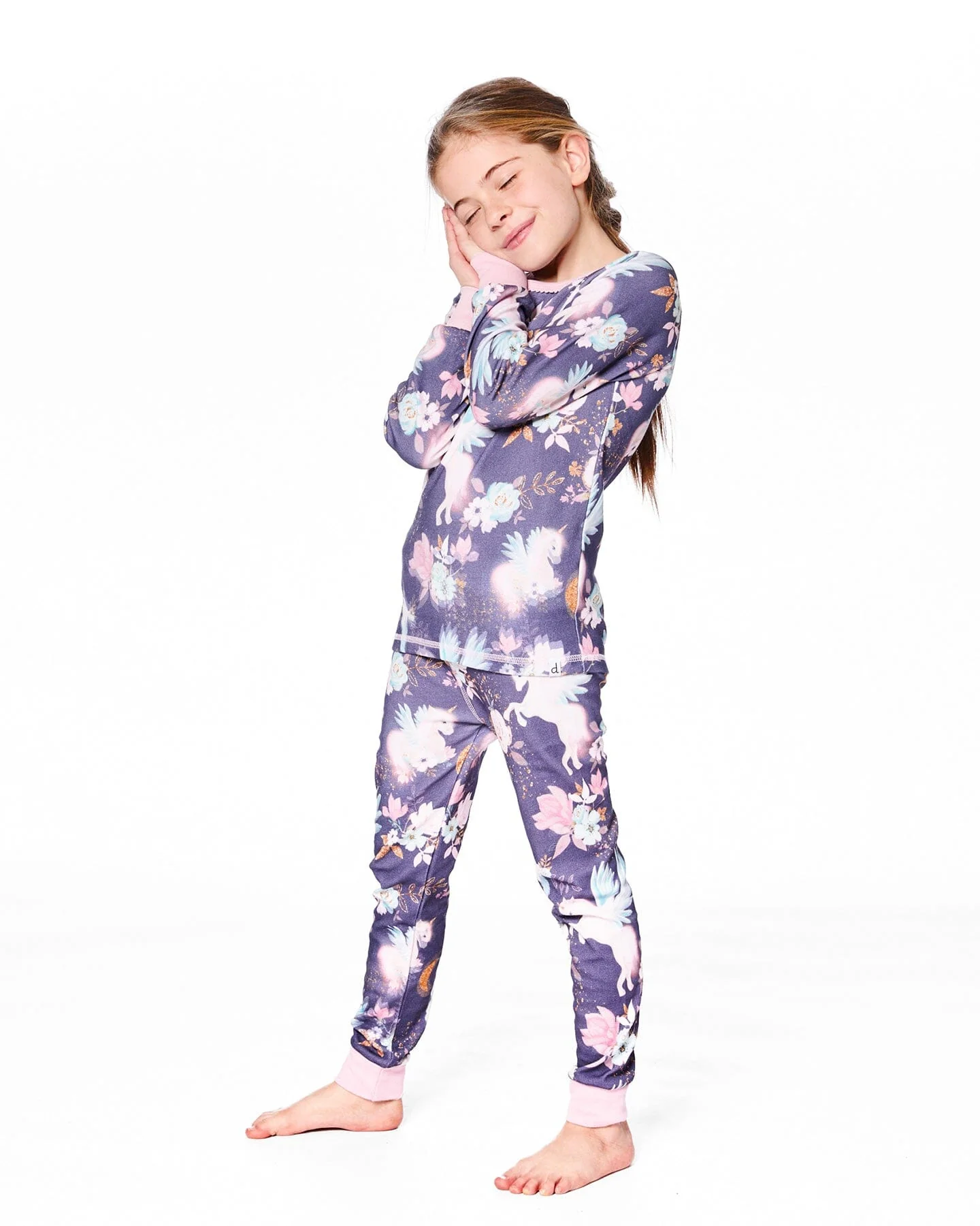 Organic Cotton Two-Piece Pajamas Watercolor Unicorns - Deux par Deux