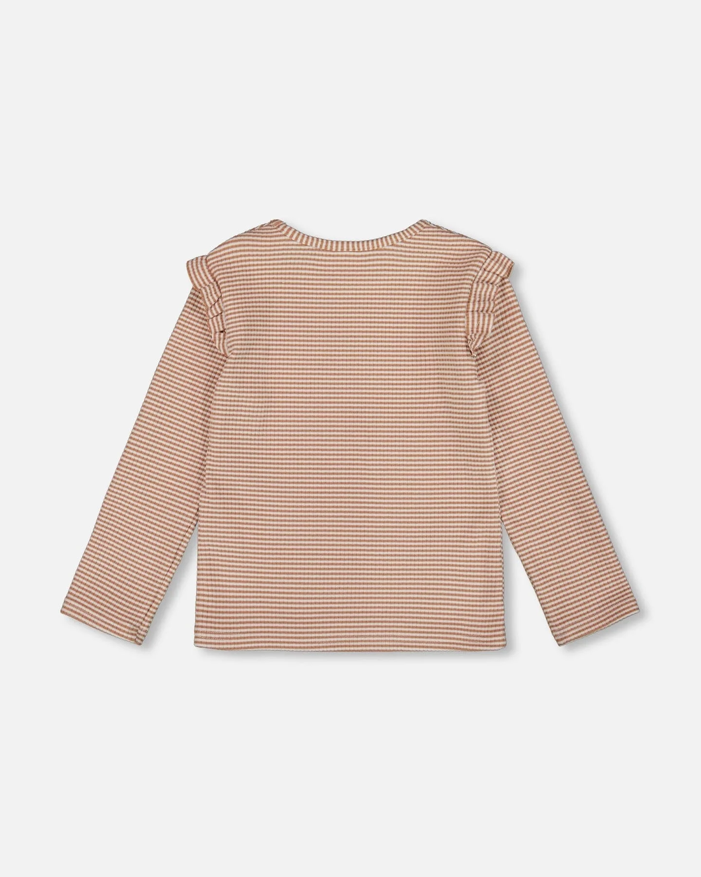 Rib Striped Top Beige And Off-White - Deux par Deux