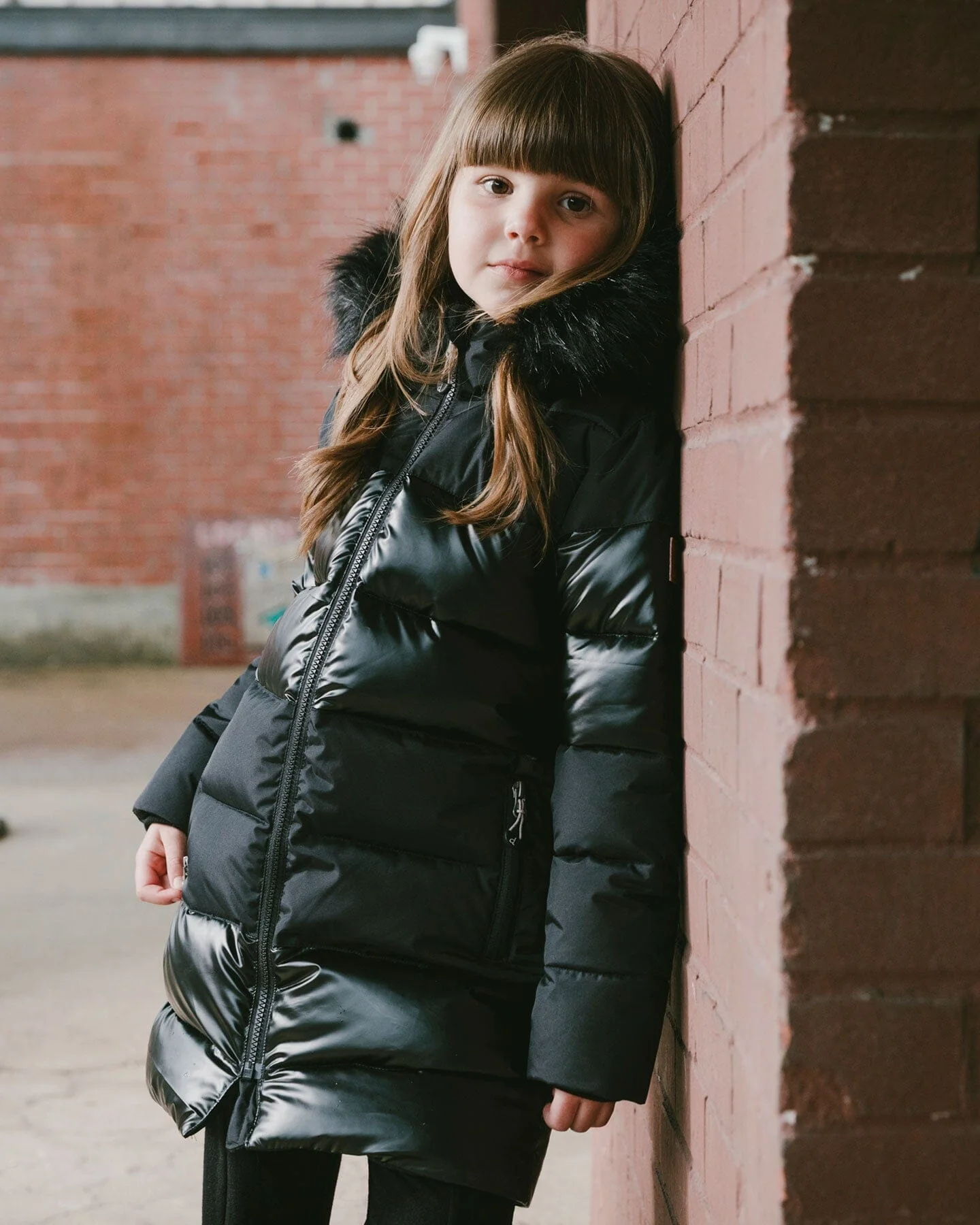 Long Metallic Puffy Coat Black - Deux par Deux