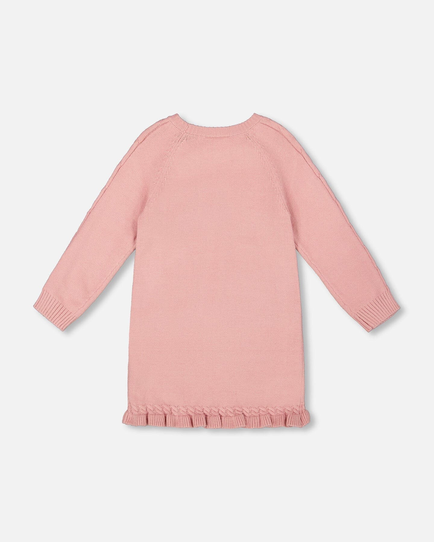 Knitted Dress Dusty Pink With Unicorn Intarsia - Deux par Deux