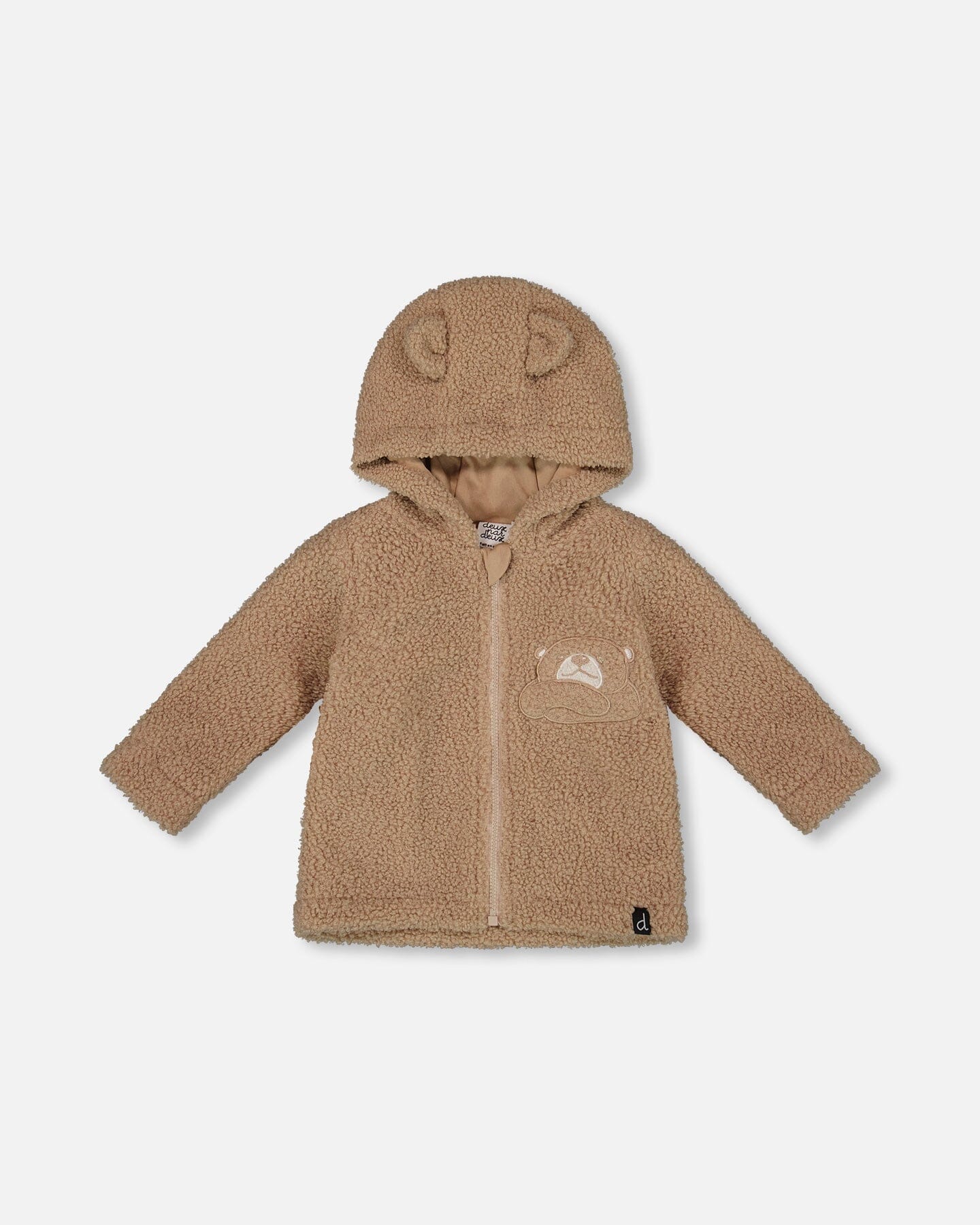 Sherpa Bear Hooded Zip Jacket Brown - Deux par Deux
