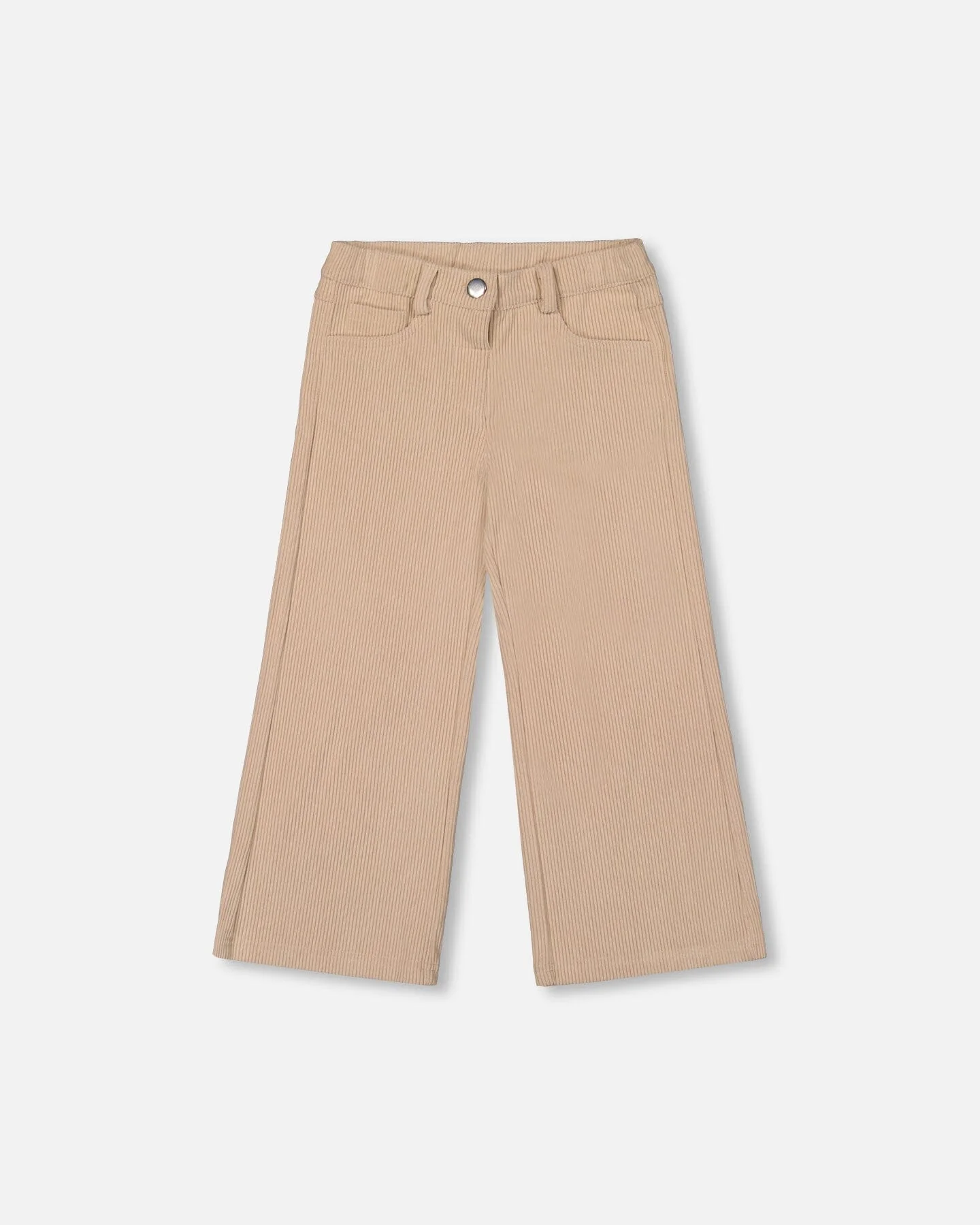 Wide Leg Corduroy Pants Beige - Deux par Deux