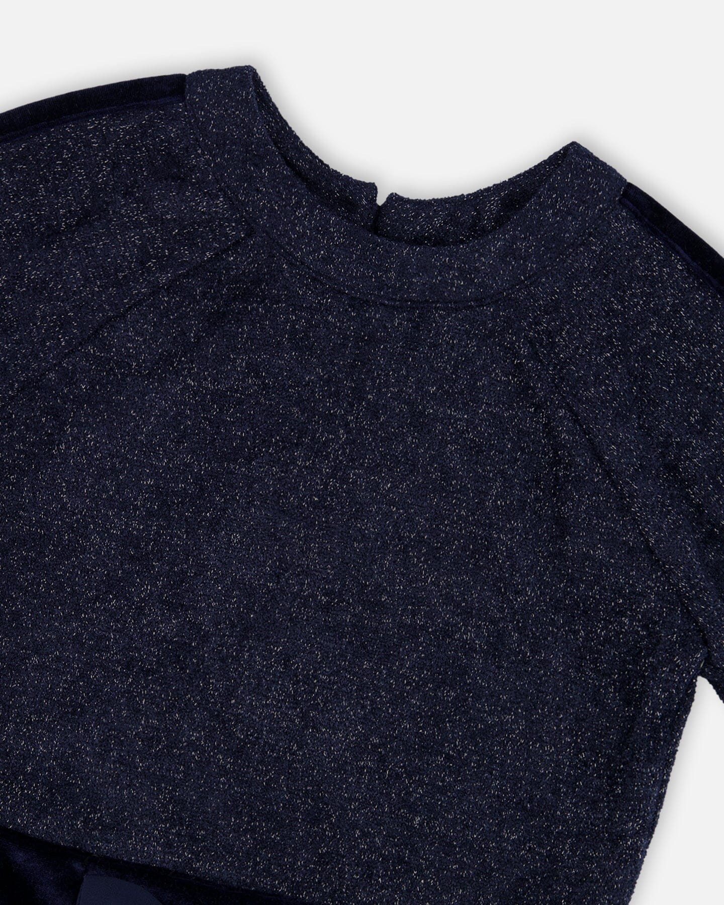 3/4 Sleeve Lurex Dress Navy Blue - Deux par Deux