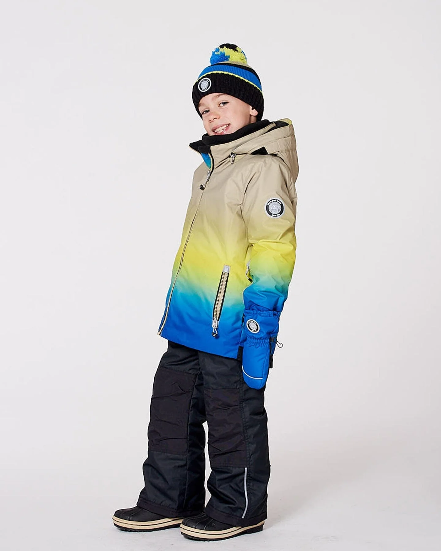 Two-Piece Play Snowsuit With Gradient Jacket Black - Deux par Deux