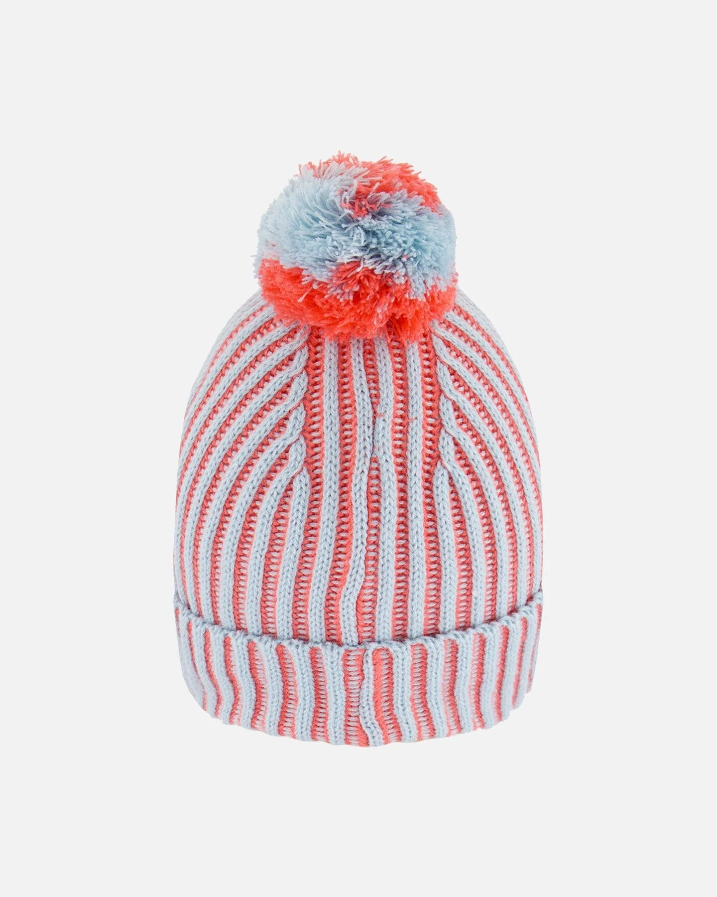 Knit Hat Air Blue And Coral - Deux par Deux