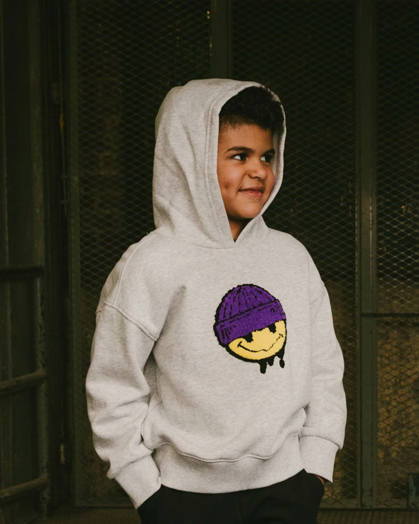 Pullover Fleece Hooded Sweatshirt Light Heather Gray - Deux par Deux