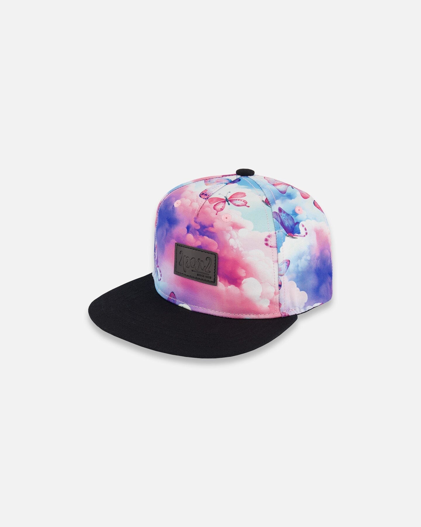 Printed Cap Butterflies On Multicolored And Black Background - Deux par Deux