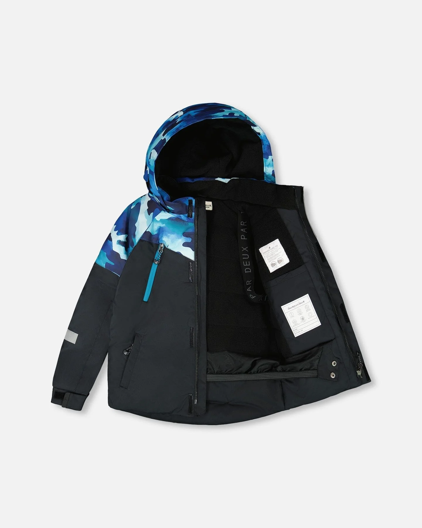 Two-Piece Play Snowsuit Teal Blue Camouflage - Deux par Deux