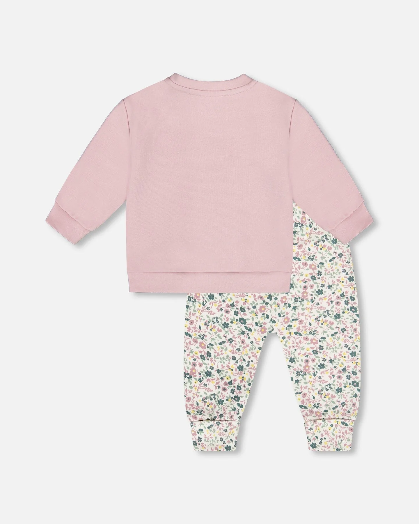 Organic Cotton Evolutive Pant And Long Sleeve Top Set Neutral Purple - Deux par Deux