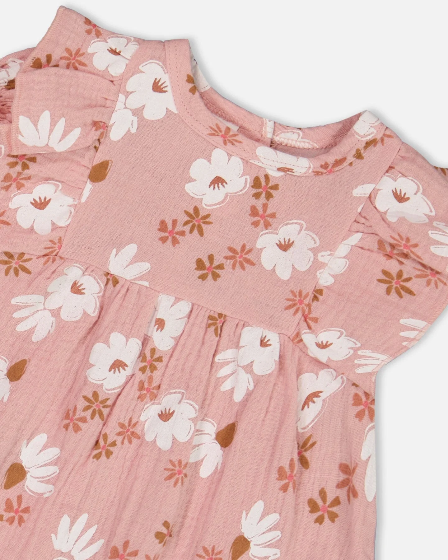 Printed Muslin Dress And Bloomer Set Pink And White Flowers - Deux par Deux