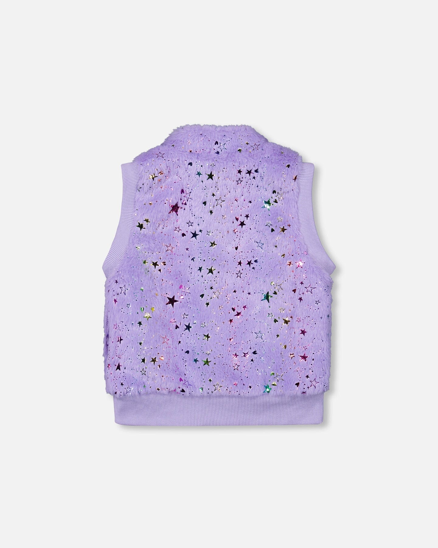 Faux Fur Zipped Vest Lavender - Deux par Deux