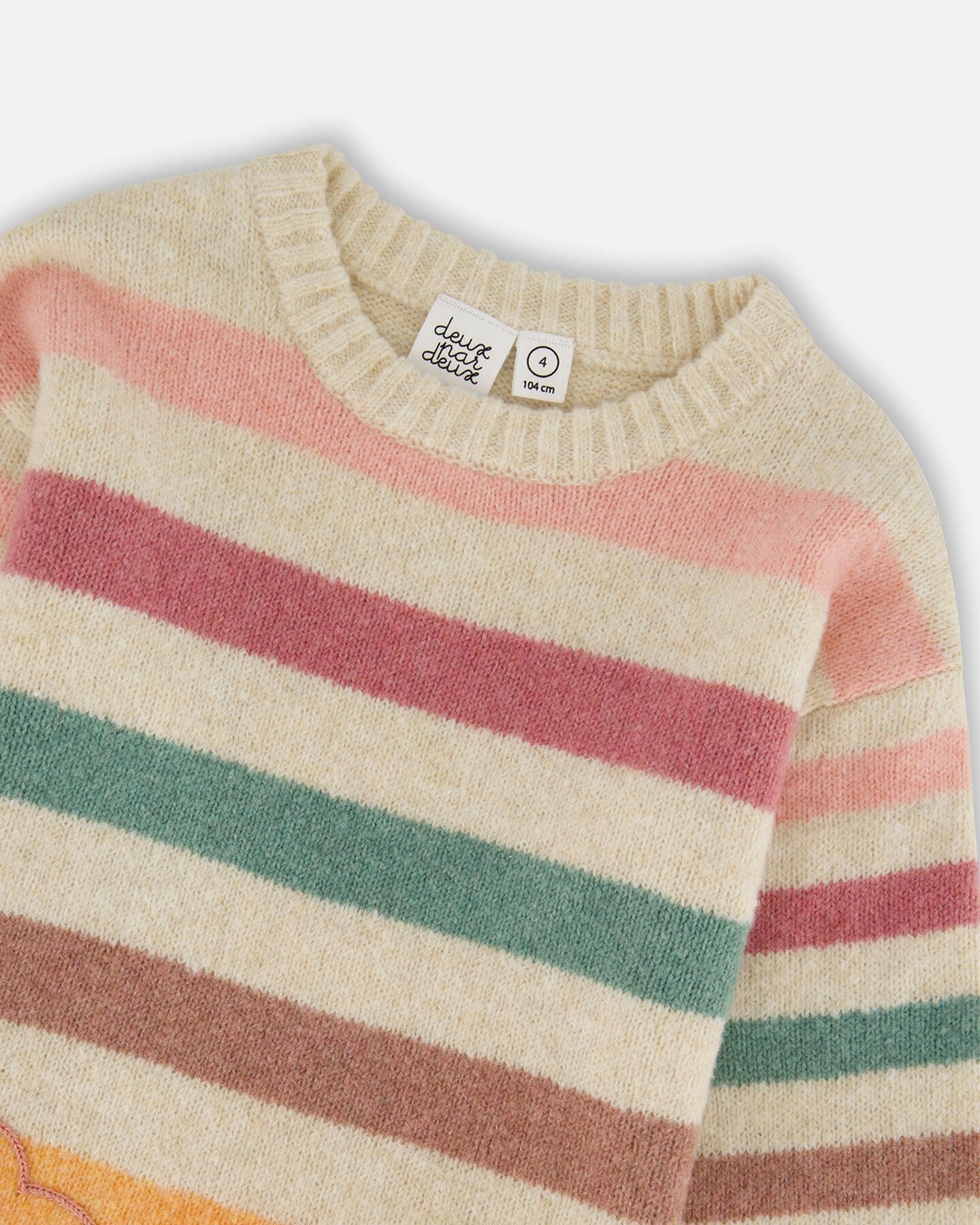 Knitted Tunic Off-White With Stripes - Deux par Deux