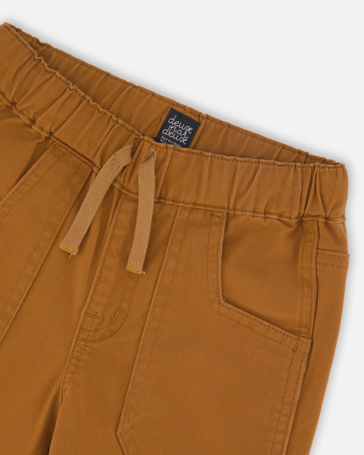 Twill Jogger Pants With Patch Pockets Brown - Deux par Deux