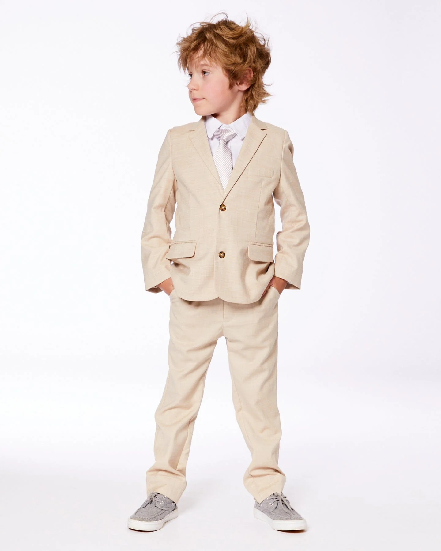 Slant Pocket Pants Light Taupe - Deux par Deux