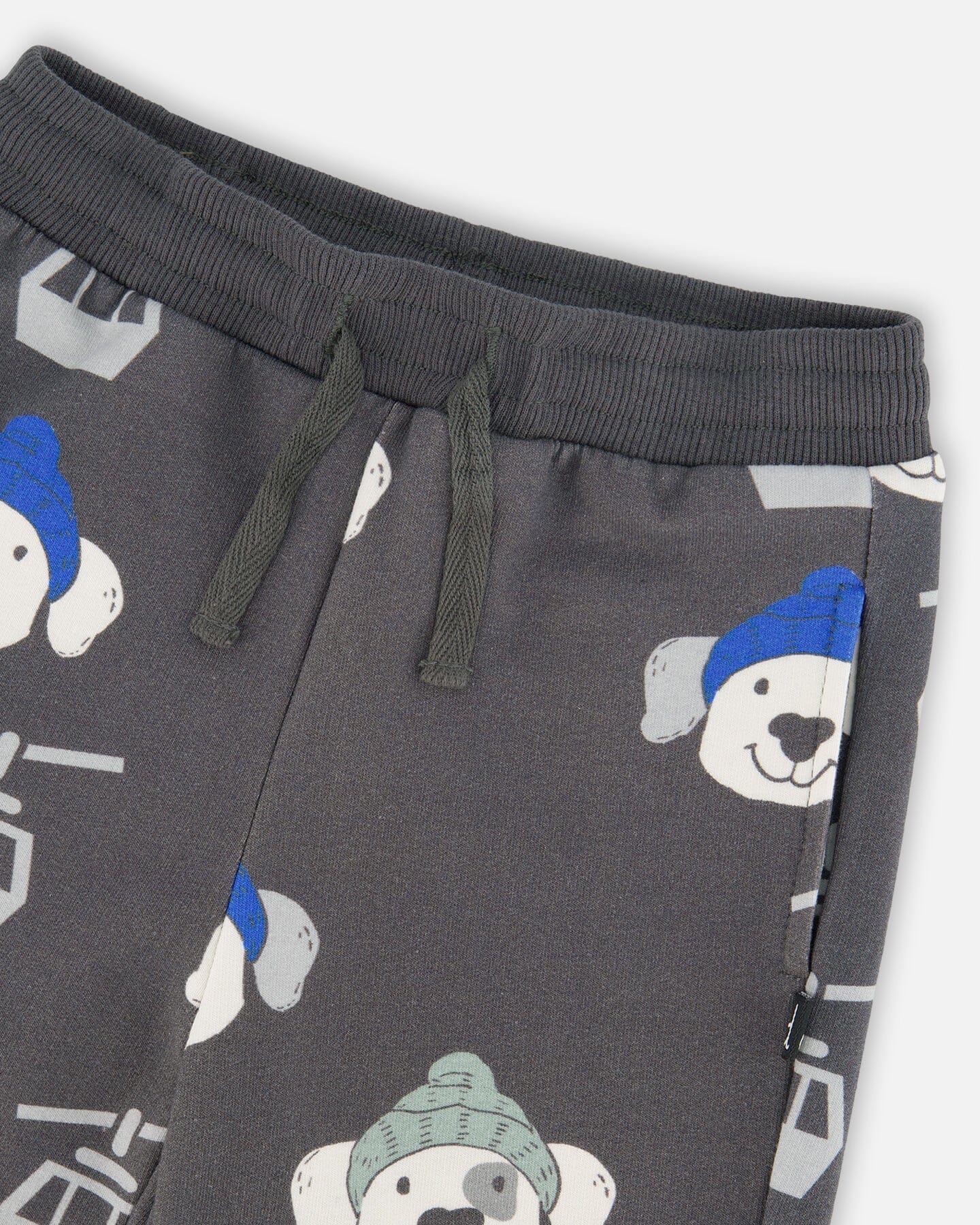 Fleece Sweatpants Gray Dog Print - Deux par Deux