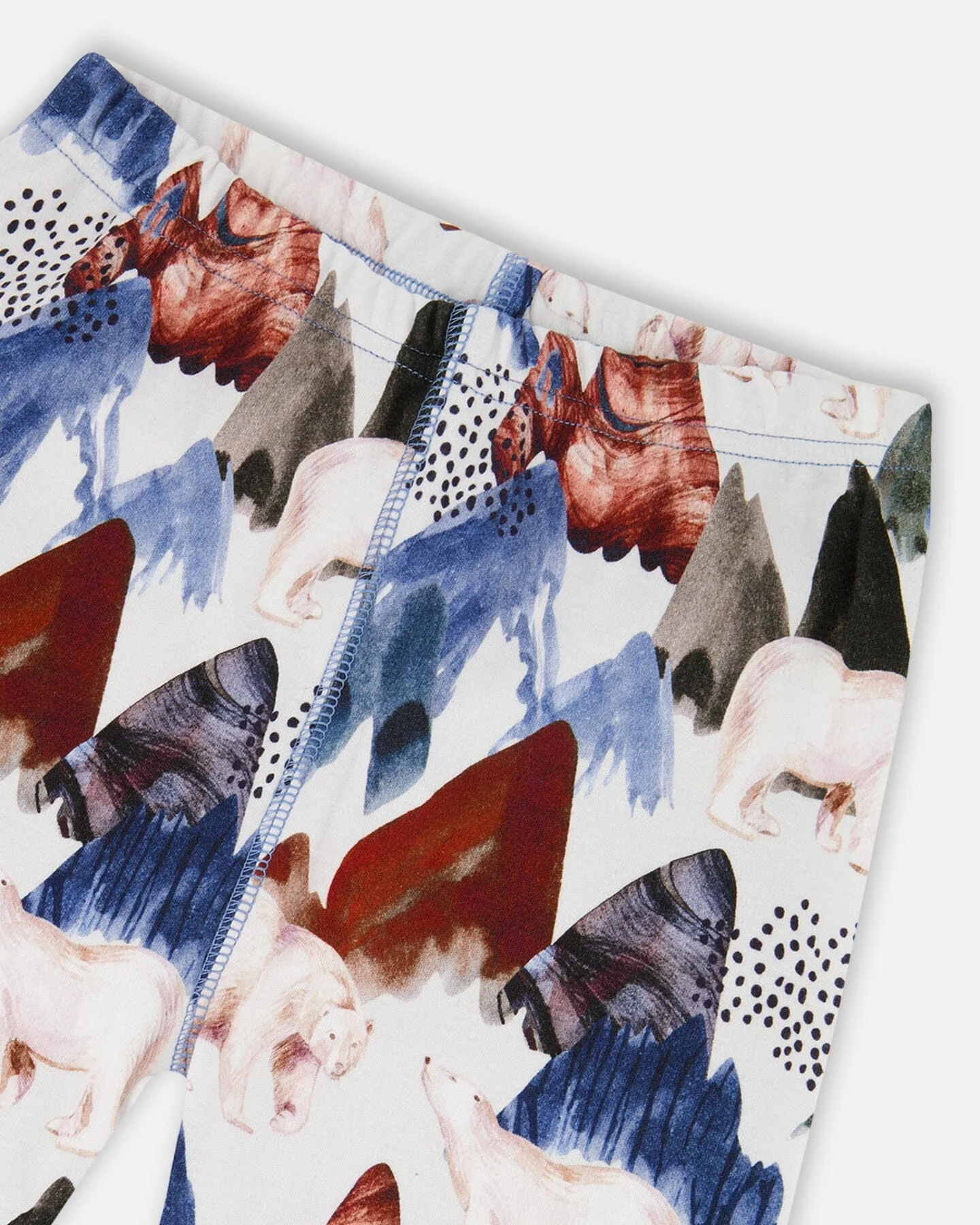 Two-Piece Organic Cotton Pajama Set White Bear Print - Deux par Deux