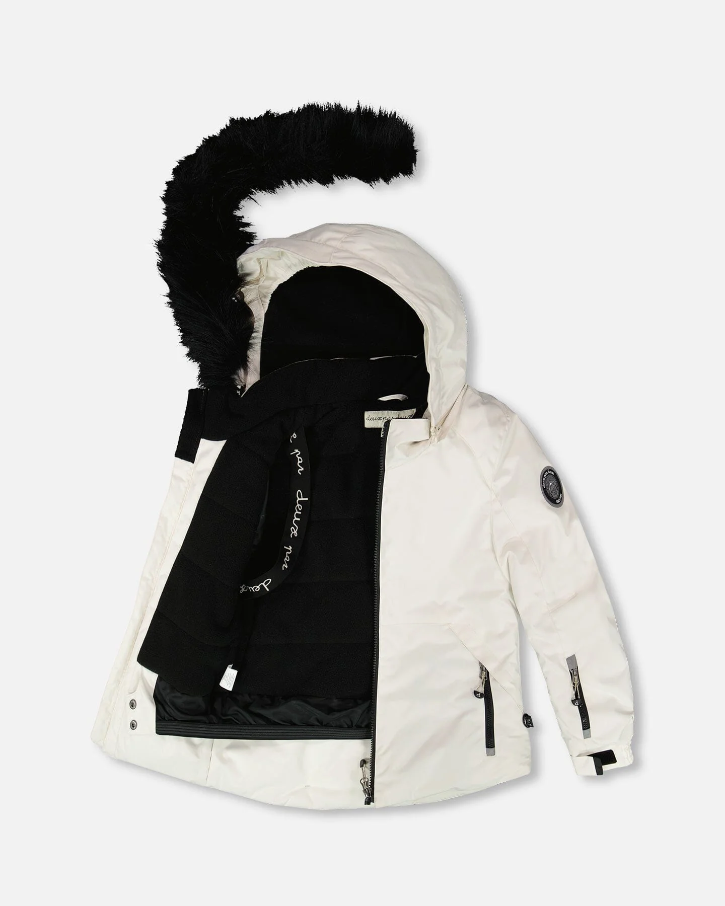 Two-Piece Play Snowsuit Off-White With Printed Pants - Deux par Deux