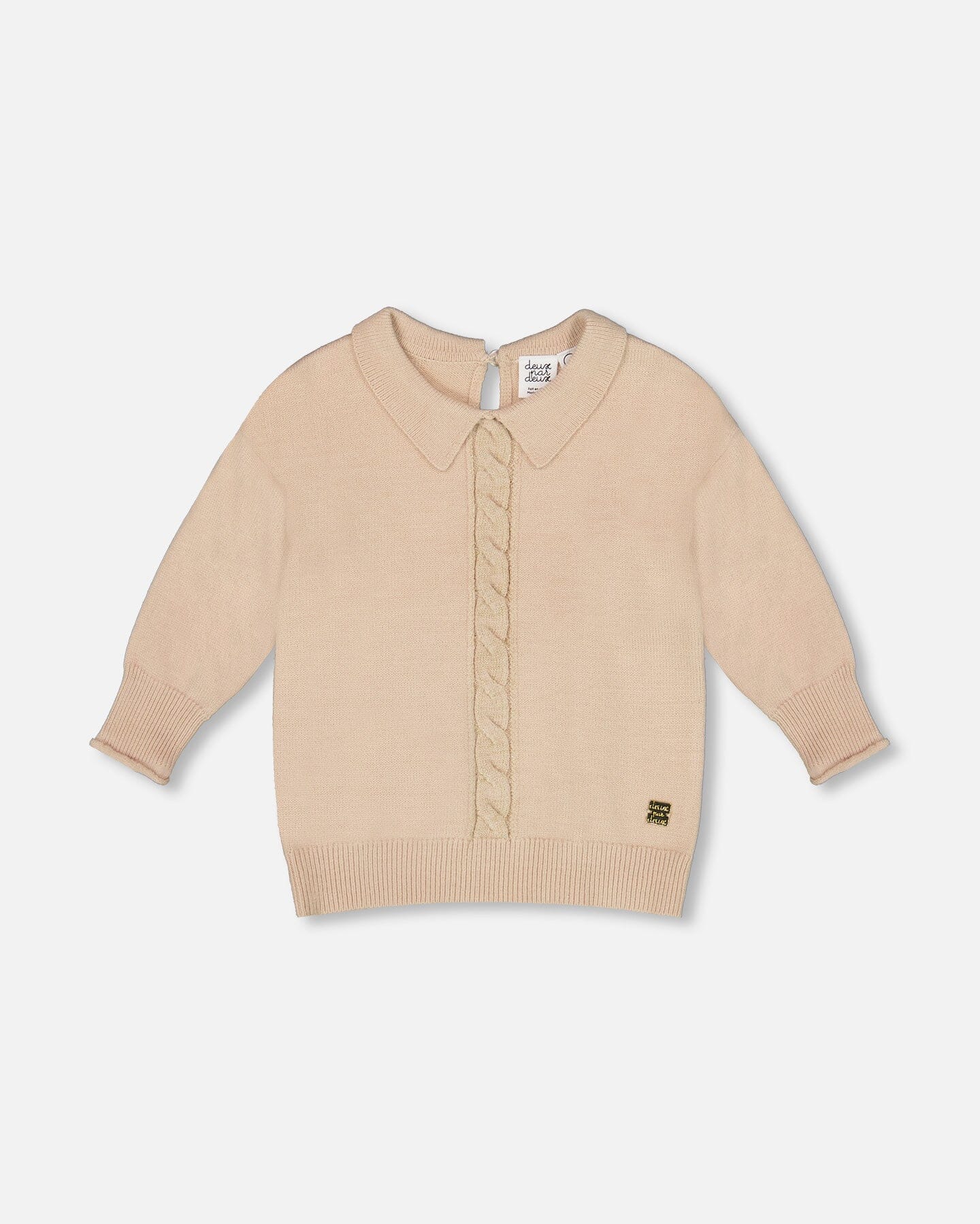 3/4 Sleeve Knitted Sweater Beige - Deux par Deux