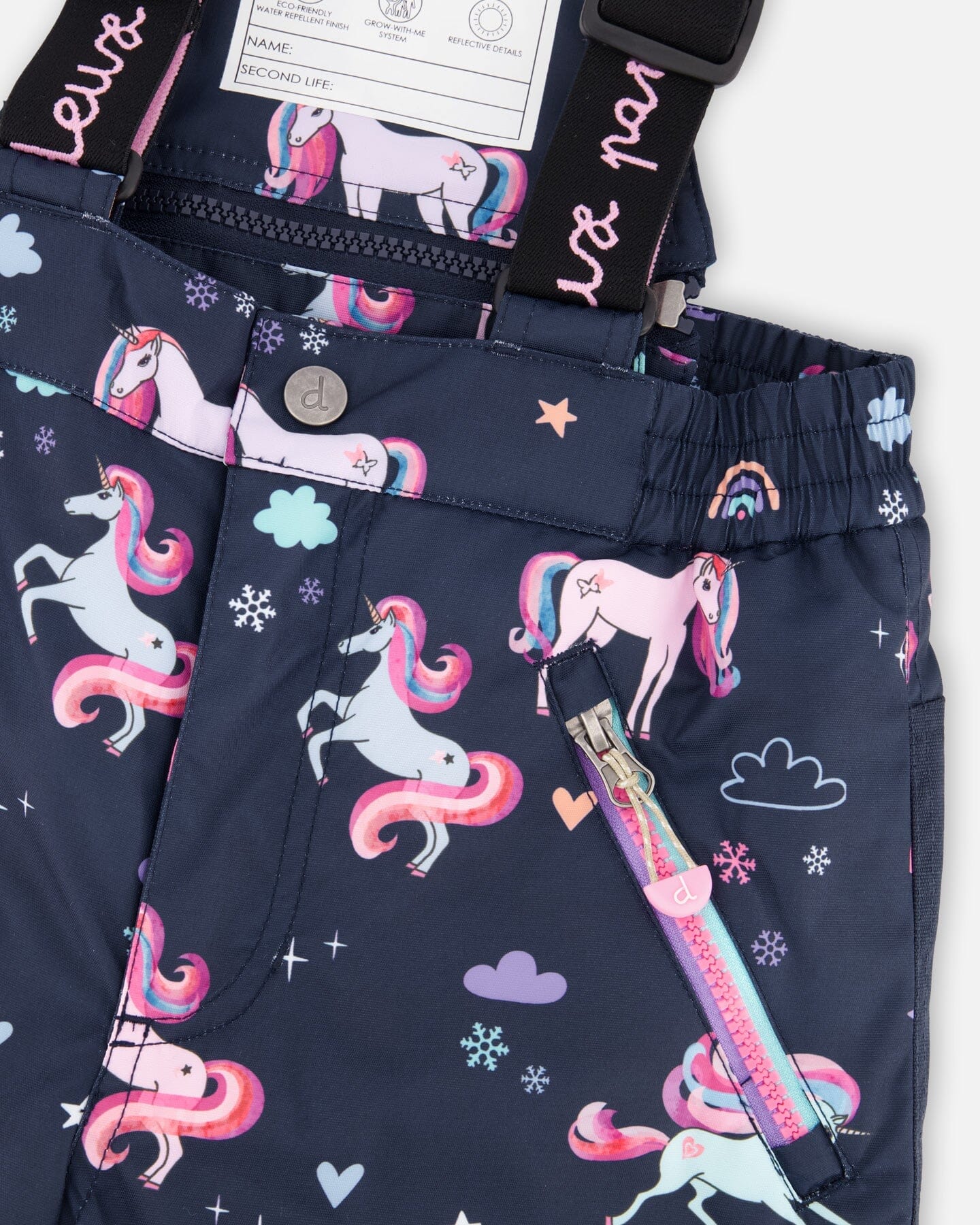 Two-Piece Play Snowsuit Navy Unicorn Print - Deux par Deux