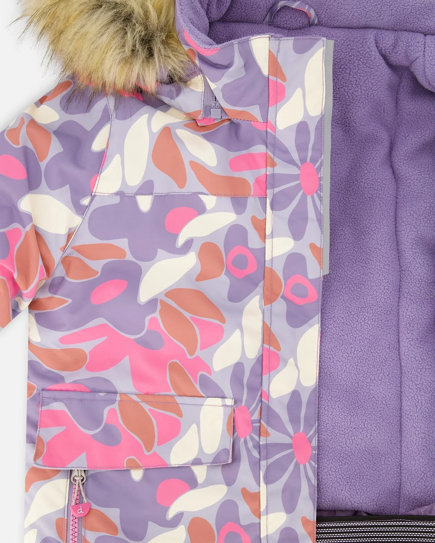 Two-Piece Discover Snowsuit With Printed Jacket Purple Gray - Deux par Deux