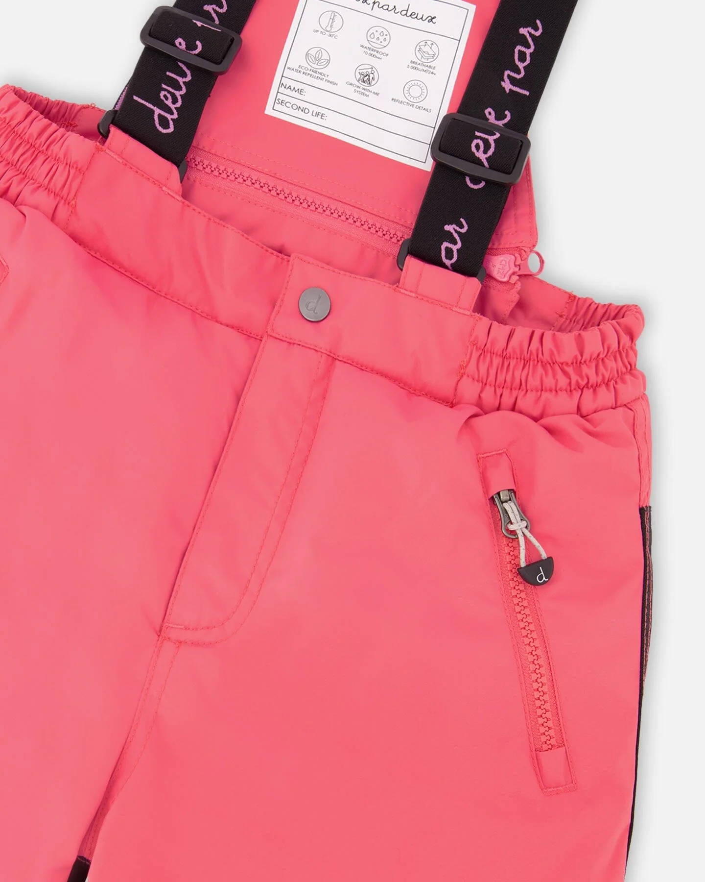 Two-Piece Play Snowsuit Flash Coral With Butterfly Print Jacket - Deux par Deux