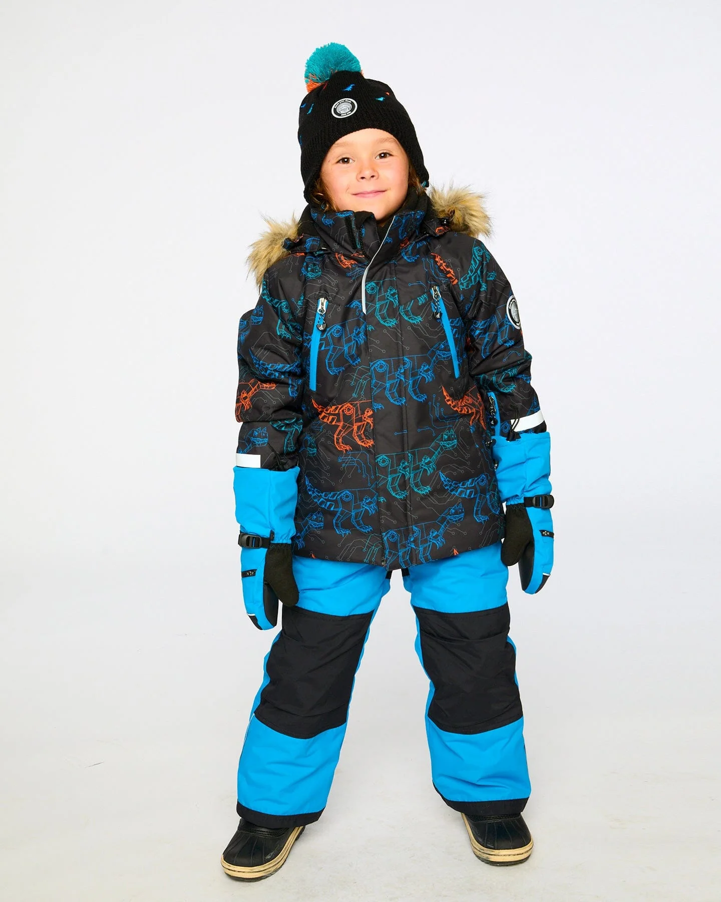 Two-Piece Play Snowsuit With Printed Jacket Blue - Deux par Deux