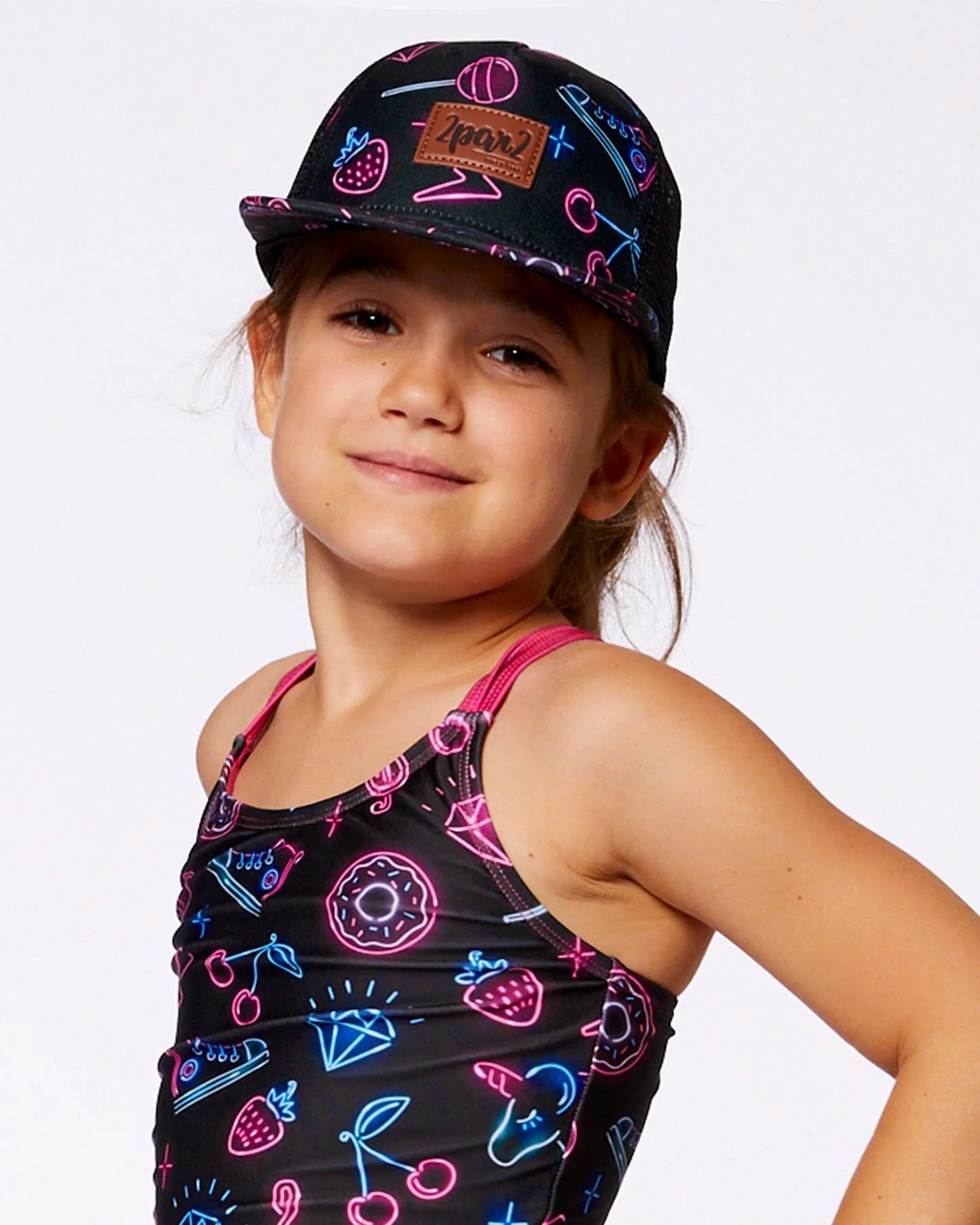 Printed Cap Black And Blue And Pink Items - Deux par Deux
