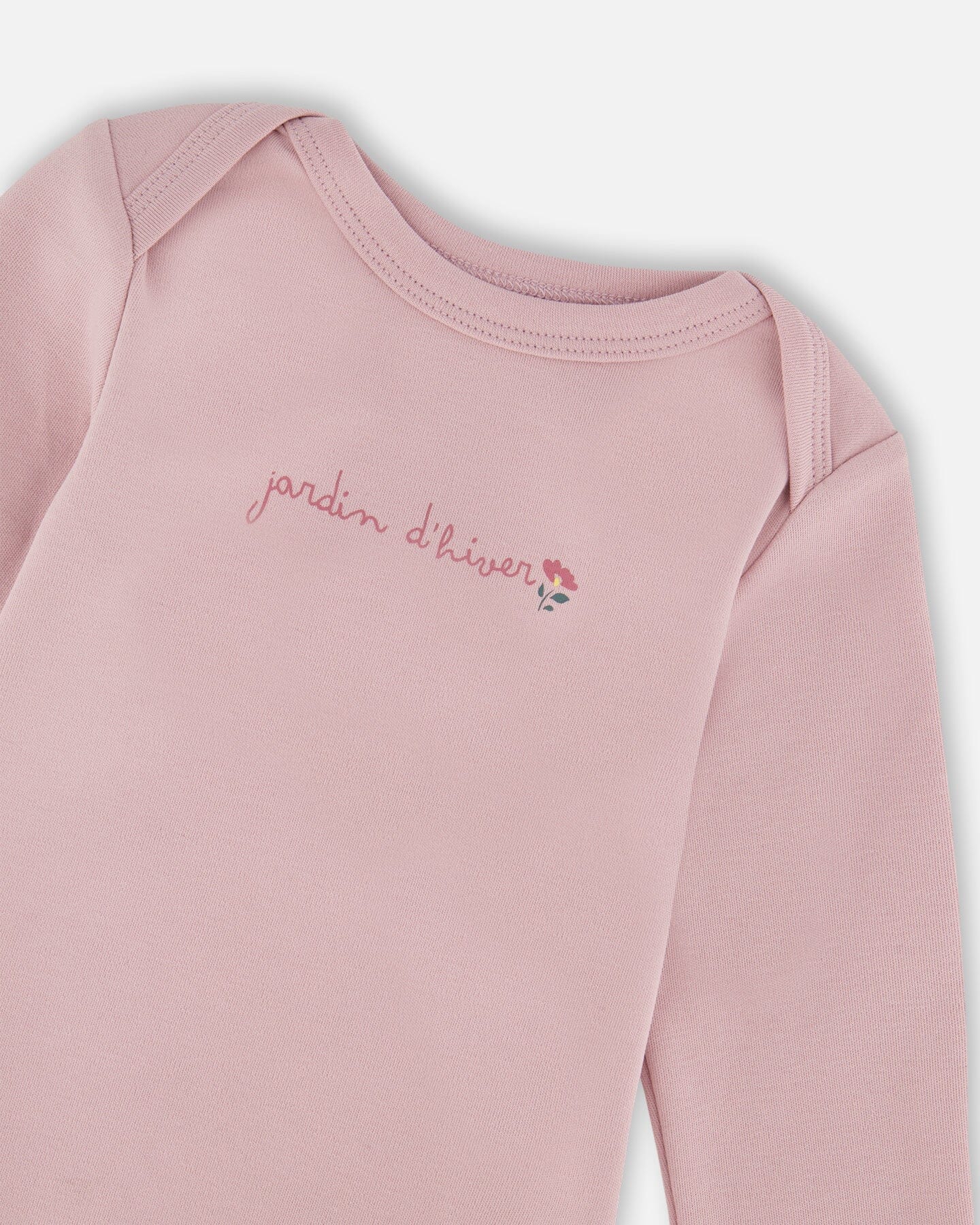 Organic Cotton Long Sleeve Romper Neutral Purple - Deux par Deux