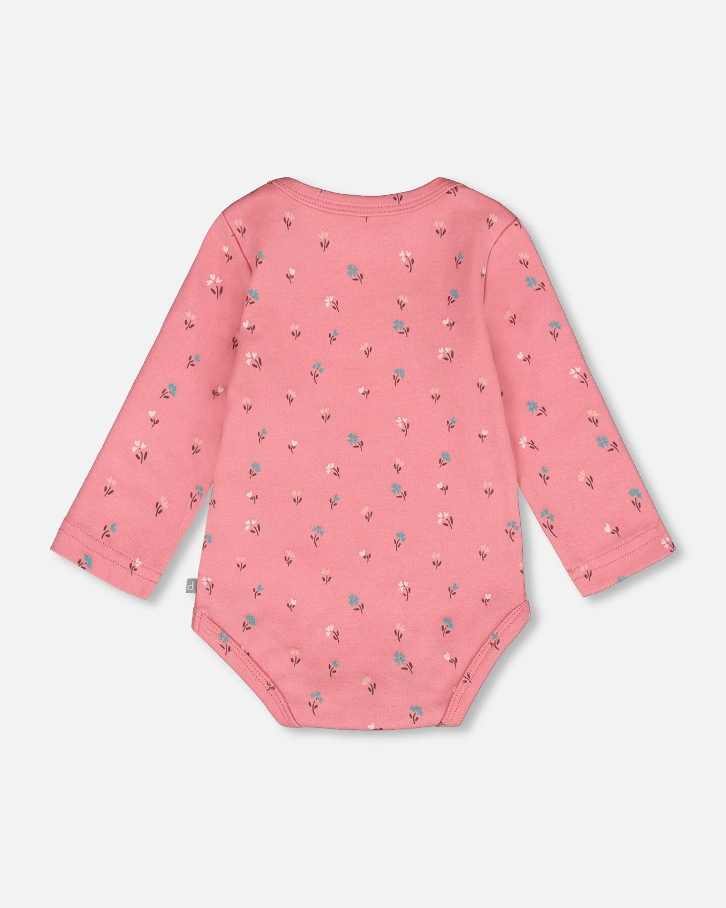 Organic Cotton Long Sleeve Romper Pink Floral - Deux par Deux