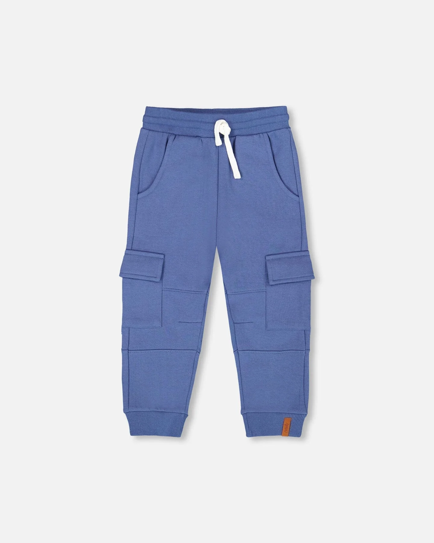 Fleece Sweatpants With Cargo Pockets Blue - Deux par Deux