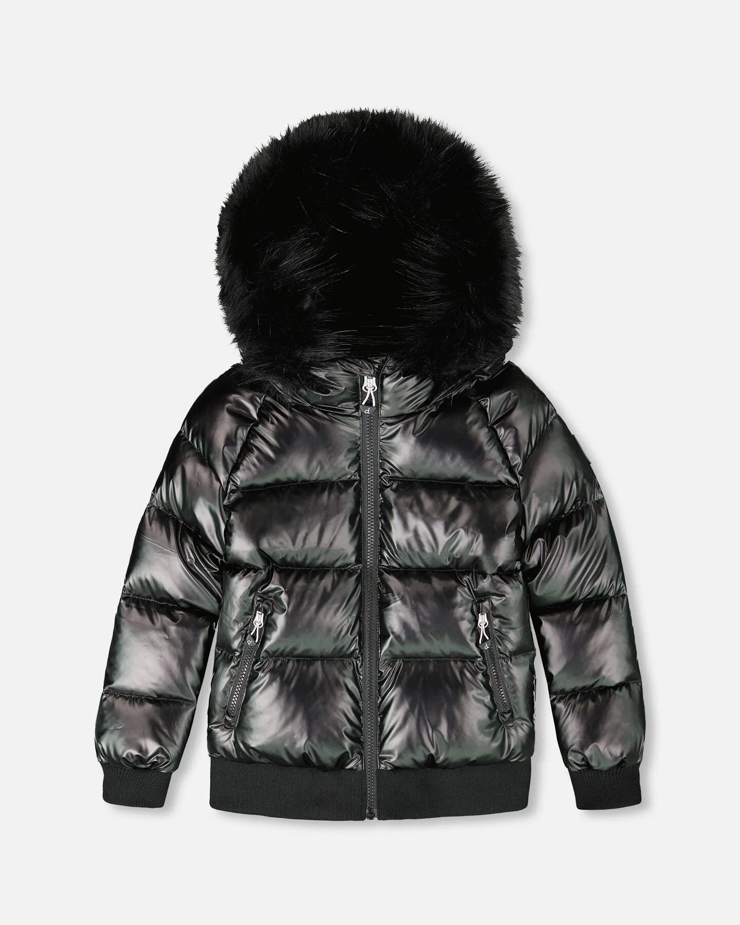 Black Quilted Bomber-Style Winter Coat - Deux par Deux