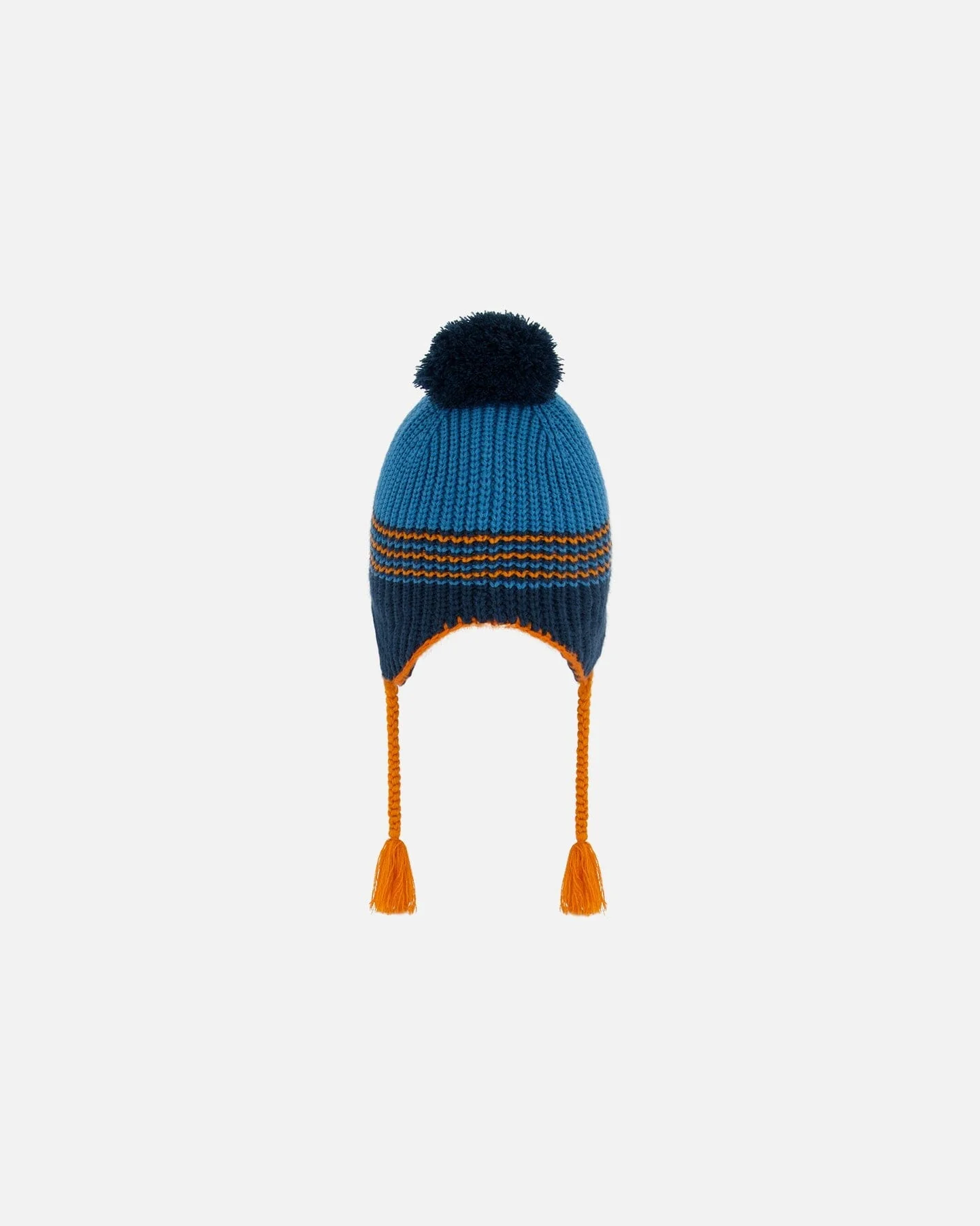Peruvian Knit Hat Blue And Orange - Deux par Deux