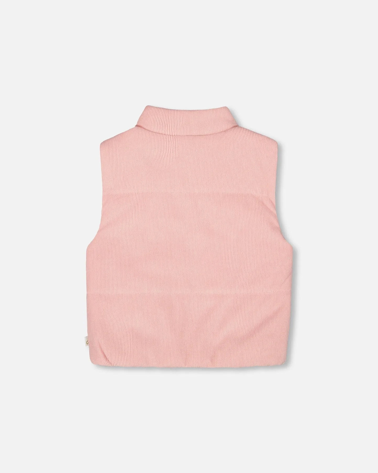 Corduroy Puffy Sleeveless Vest Dusty Pink - Deux par Deux