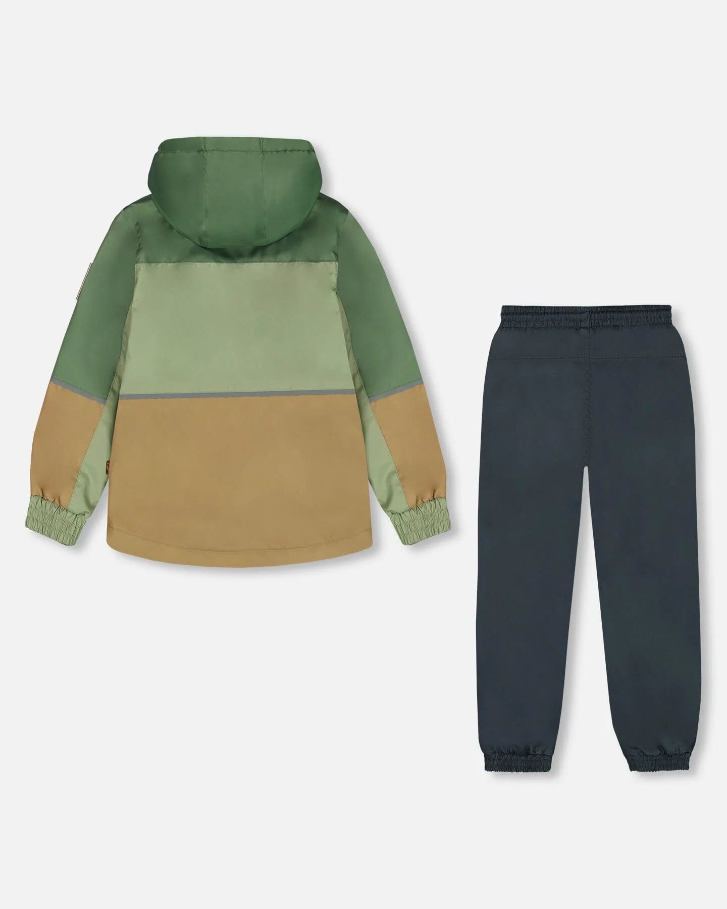 Two-Piece Mid-Season Outerwear Set Pale Green, Sage, Tan, And Gray - Deux par Deux