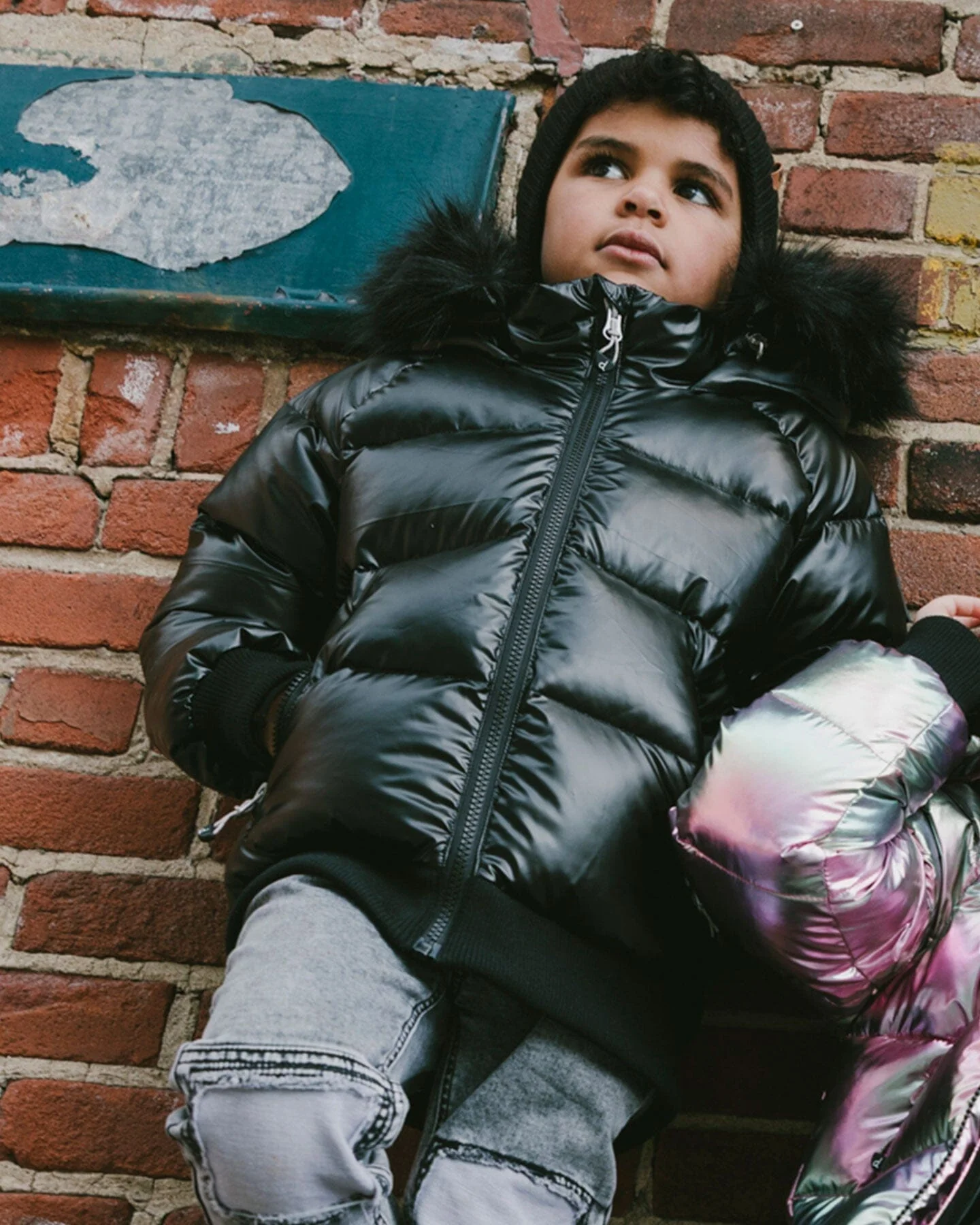 Black Quilted Bomber-Style Winter Coat - Deux par Deux