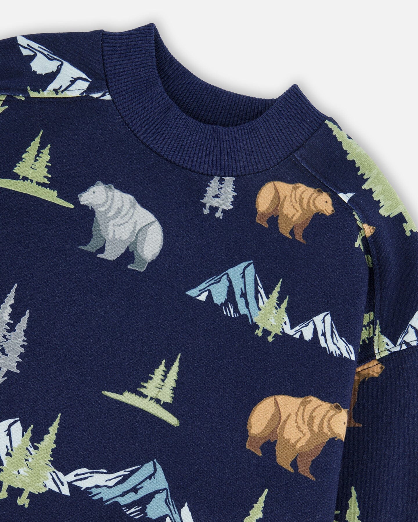 Pullover Fleece Sweatshirt Navy Animal Print - Deux par Deux