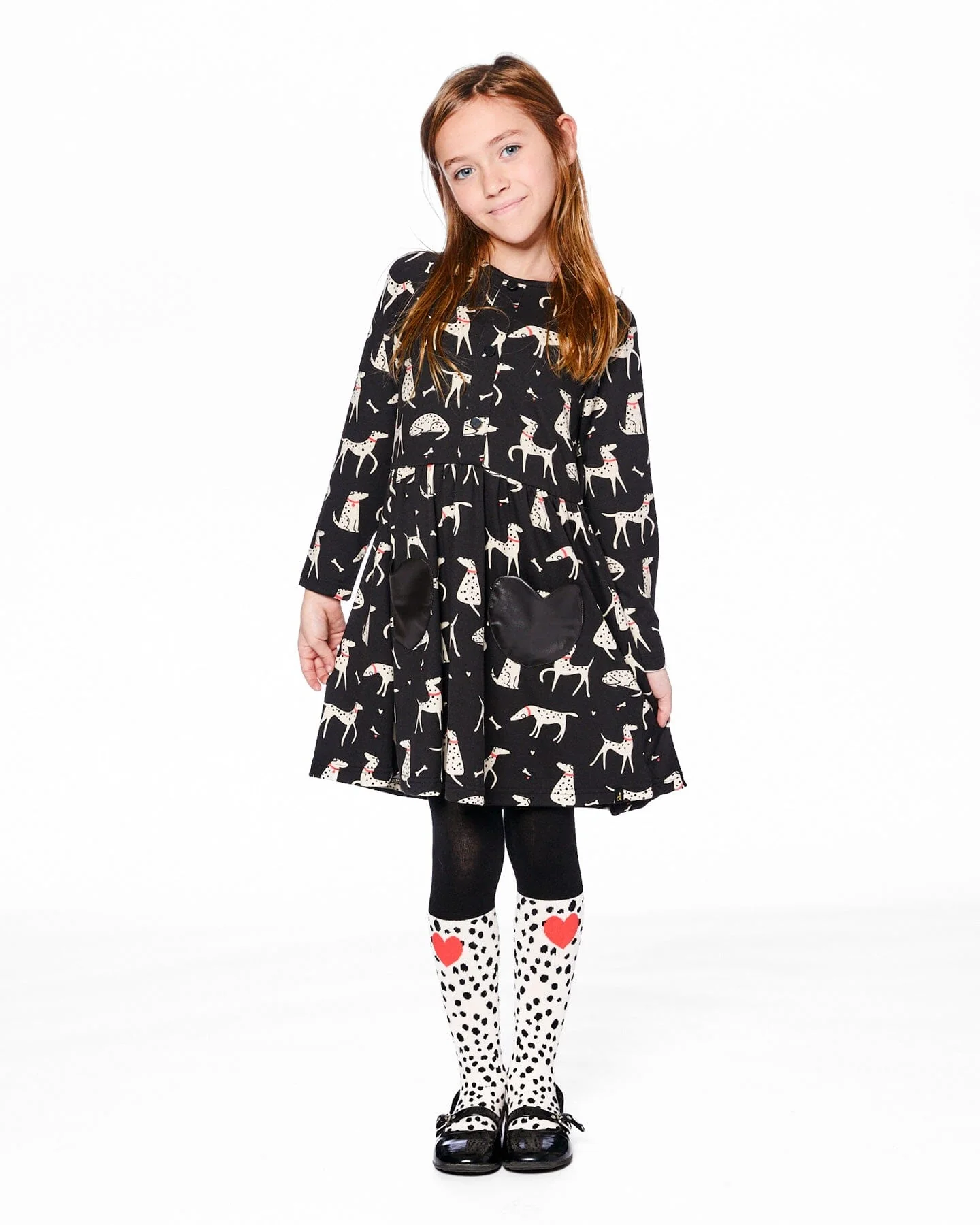 Knit Tights Black With Dalmatian Pattern - Deux par Deux