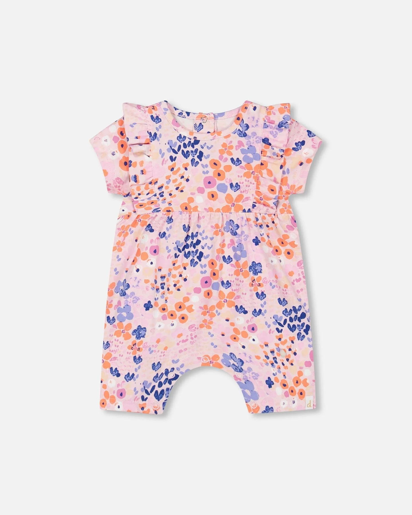 Organic Cotton Romper Lavender Printed Fields Flowers - Deux par Deux