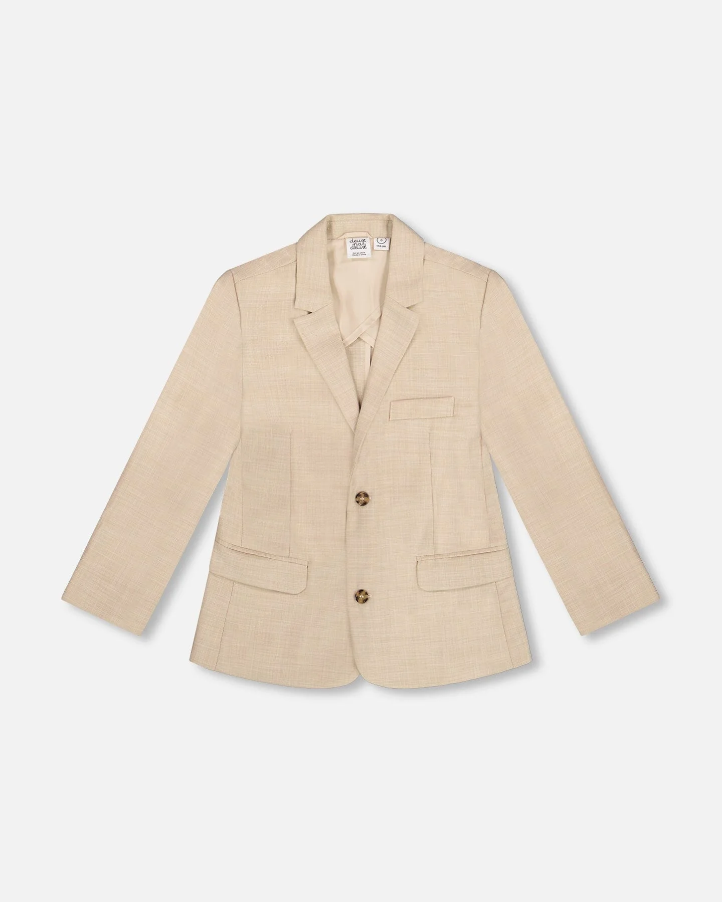 Two Button Blazer Light Taupe - Deux par Deux