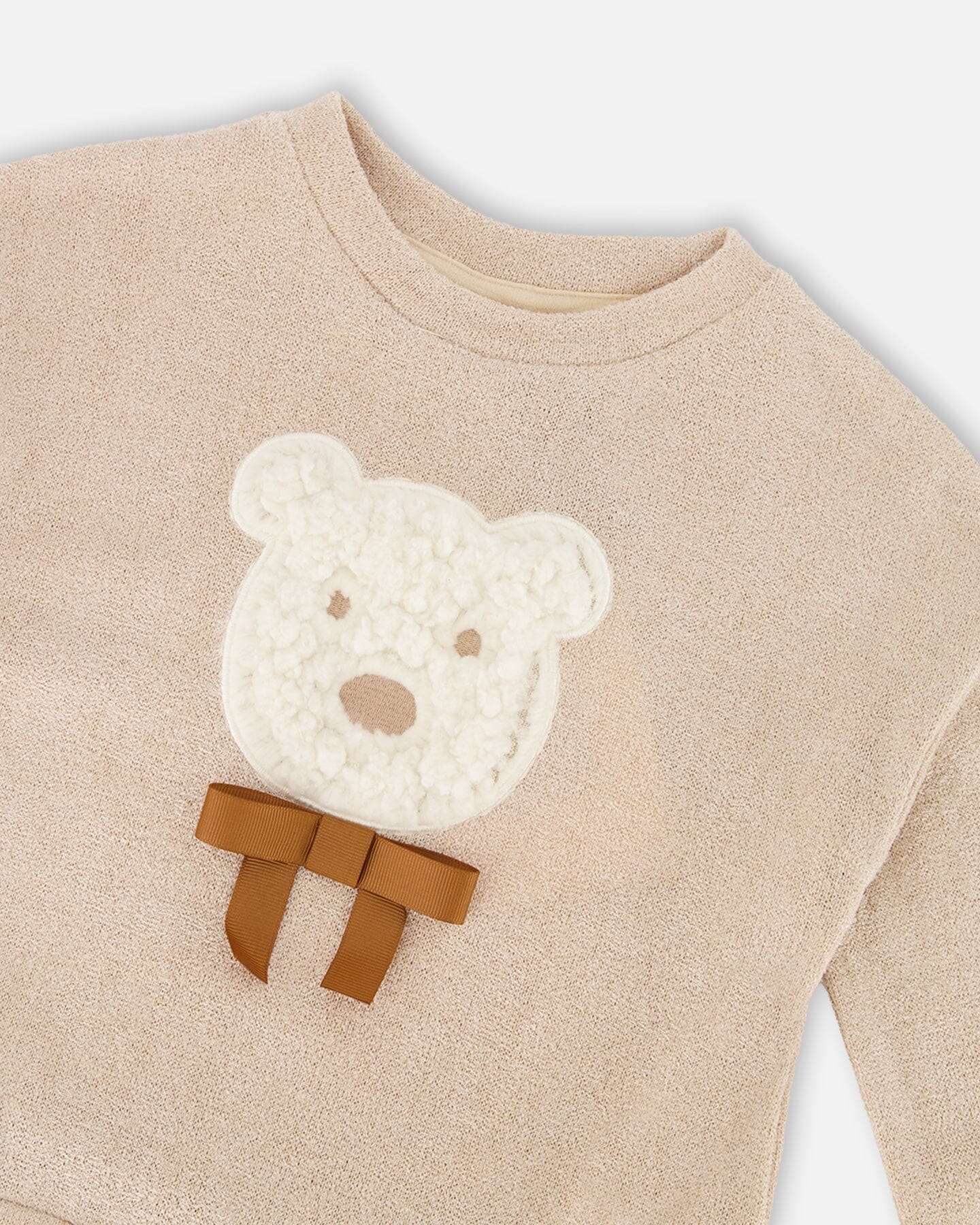 Bi-Material Dress Caramel Brown With Layered Skirt - Deux par Deux