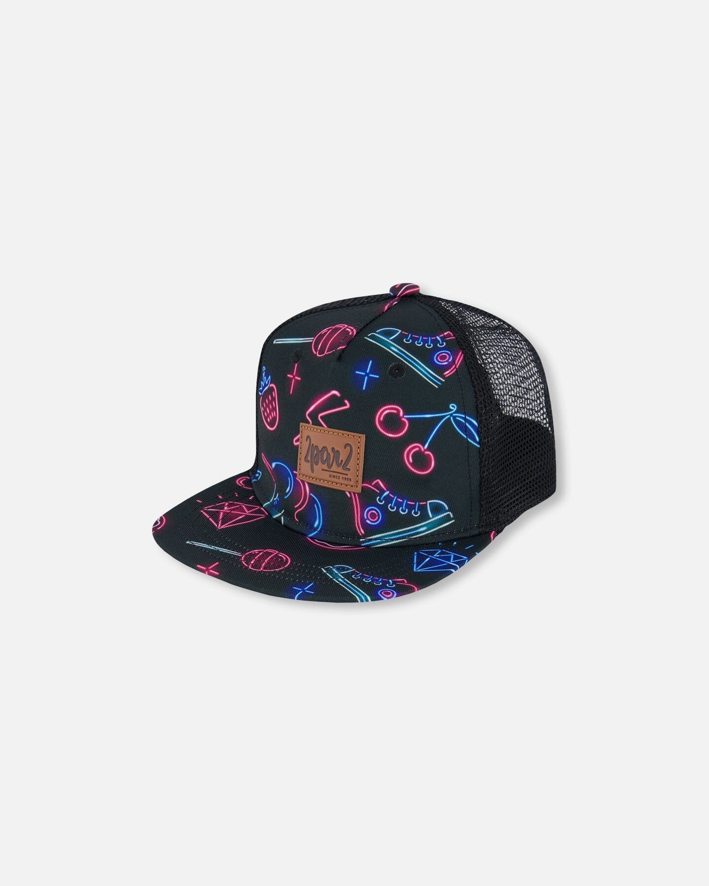 Printed Cap Black And Blue And Pink Items - Deux par Deux