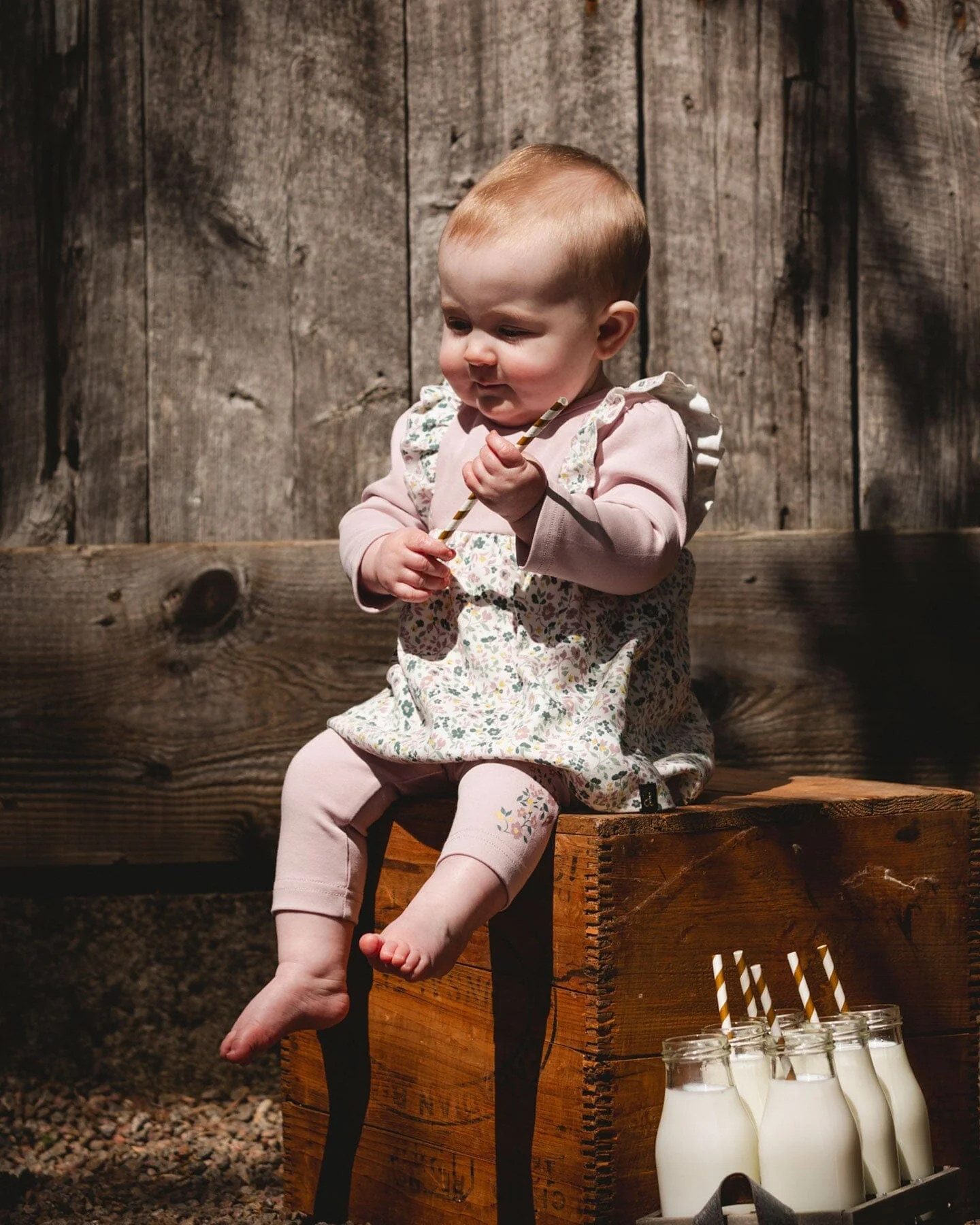 Organic Cotton Bi-Material Tunic And Leggings Set Neutral Purple - Deux par Deux