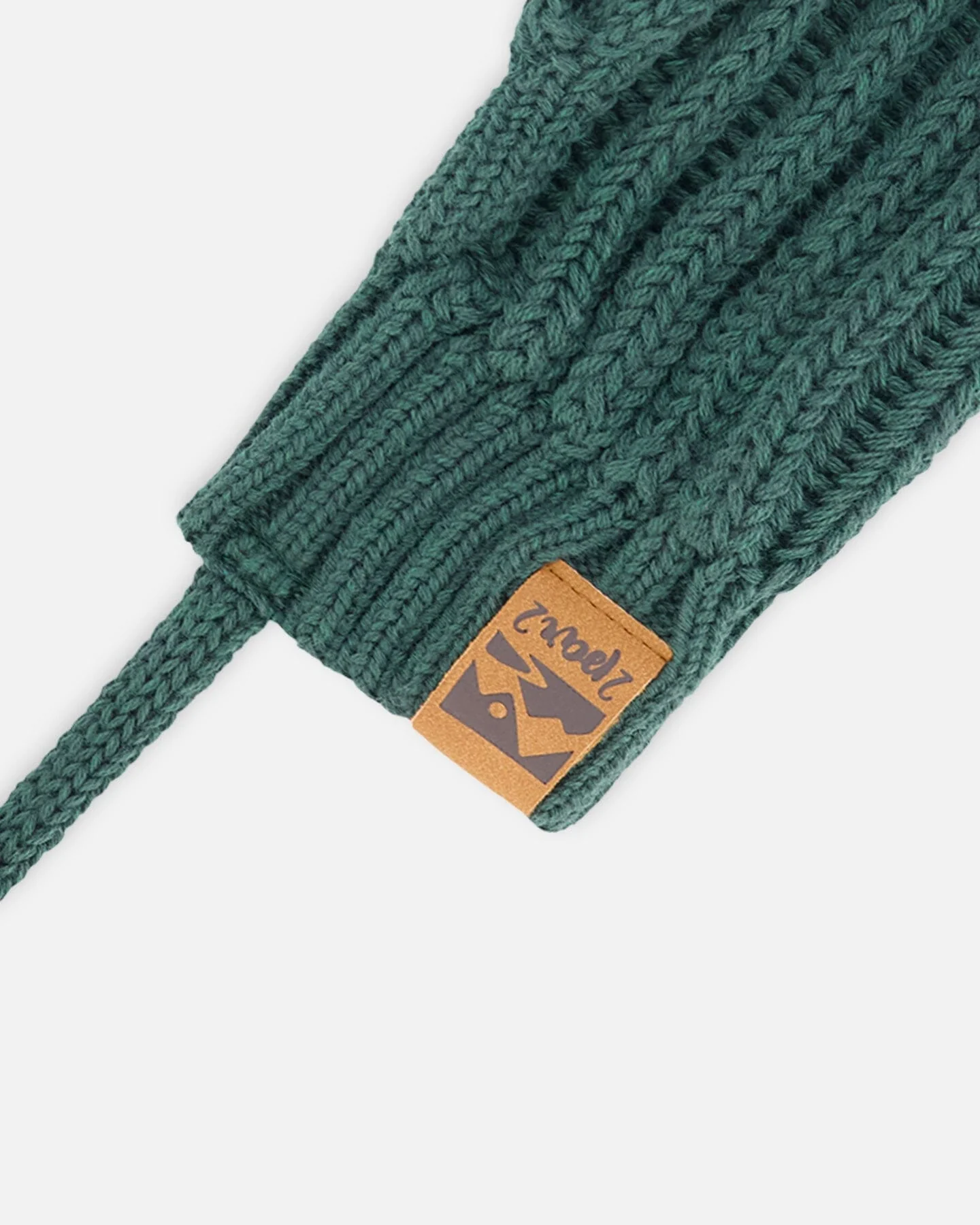 Baby Knit Mittens With String Forest Green - Deux par Deux