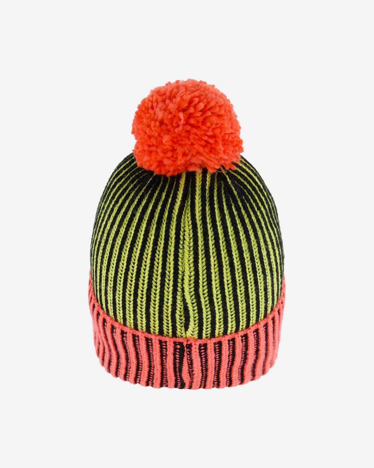 Knit Hat Black, Lime And Coral - Deux par Deux