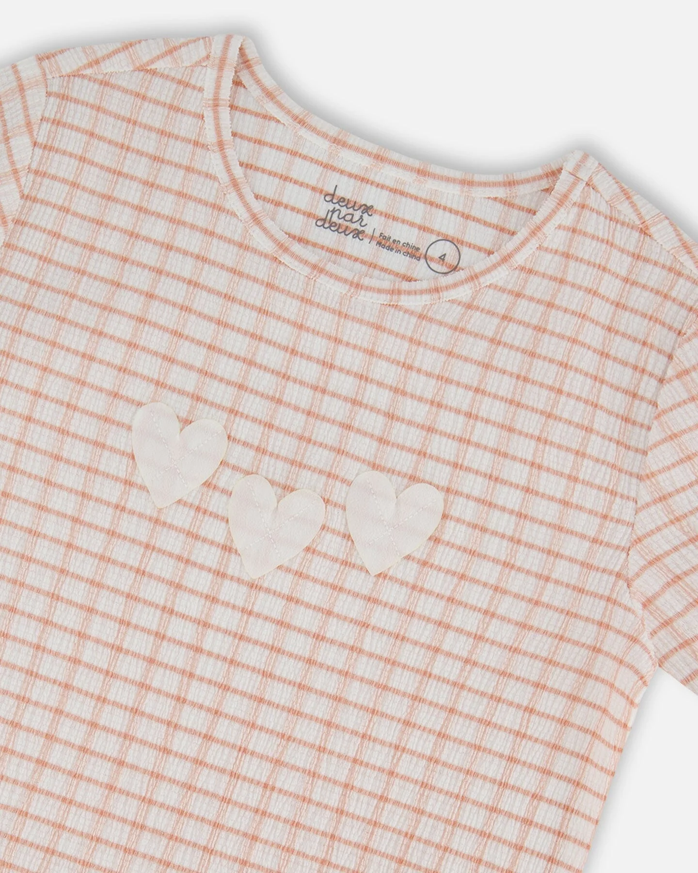 Crinkle Top With Applique Light Old Pink - Deux par Deux