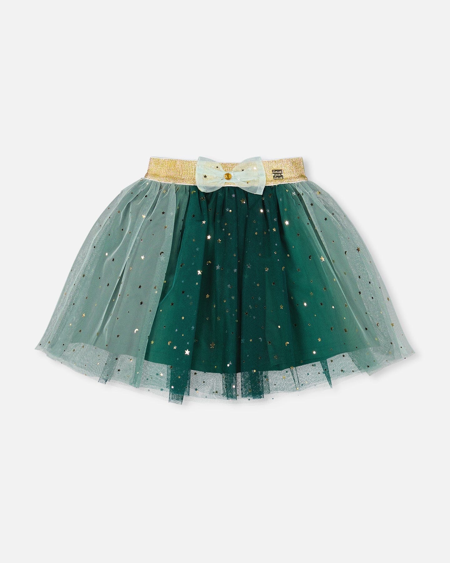 Mesh Skirt With Bow Forest Green - Deux par Deux