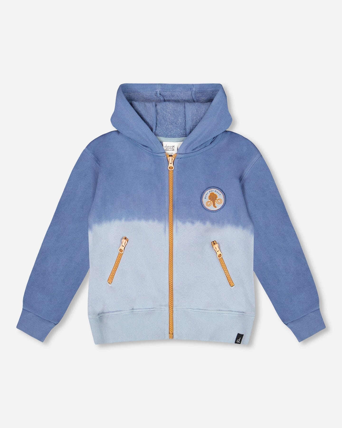 Full Zip Hooded Fleece Jacket Blue - Deux par Deux