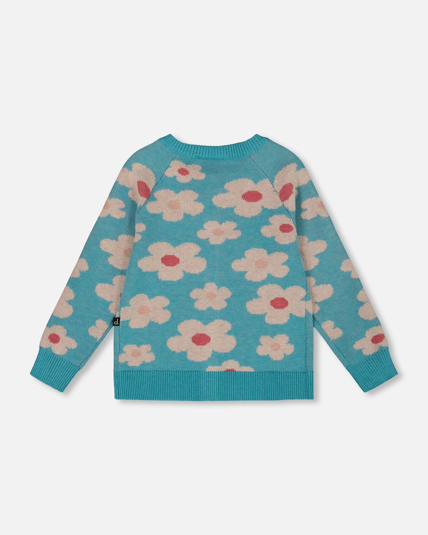 Button Front Knitted Cardigan Turquoise Blue - Deux par Deux